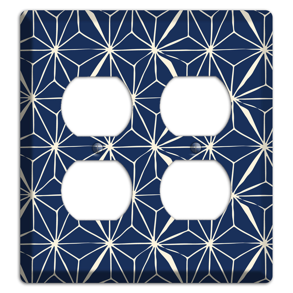 Navy Geometric Tile 2 Duplex Wallplate