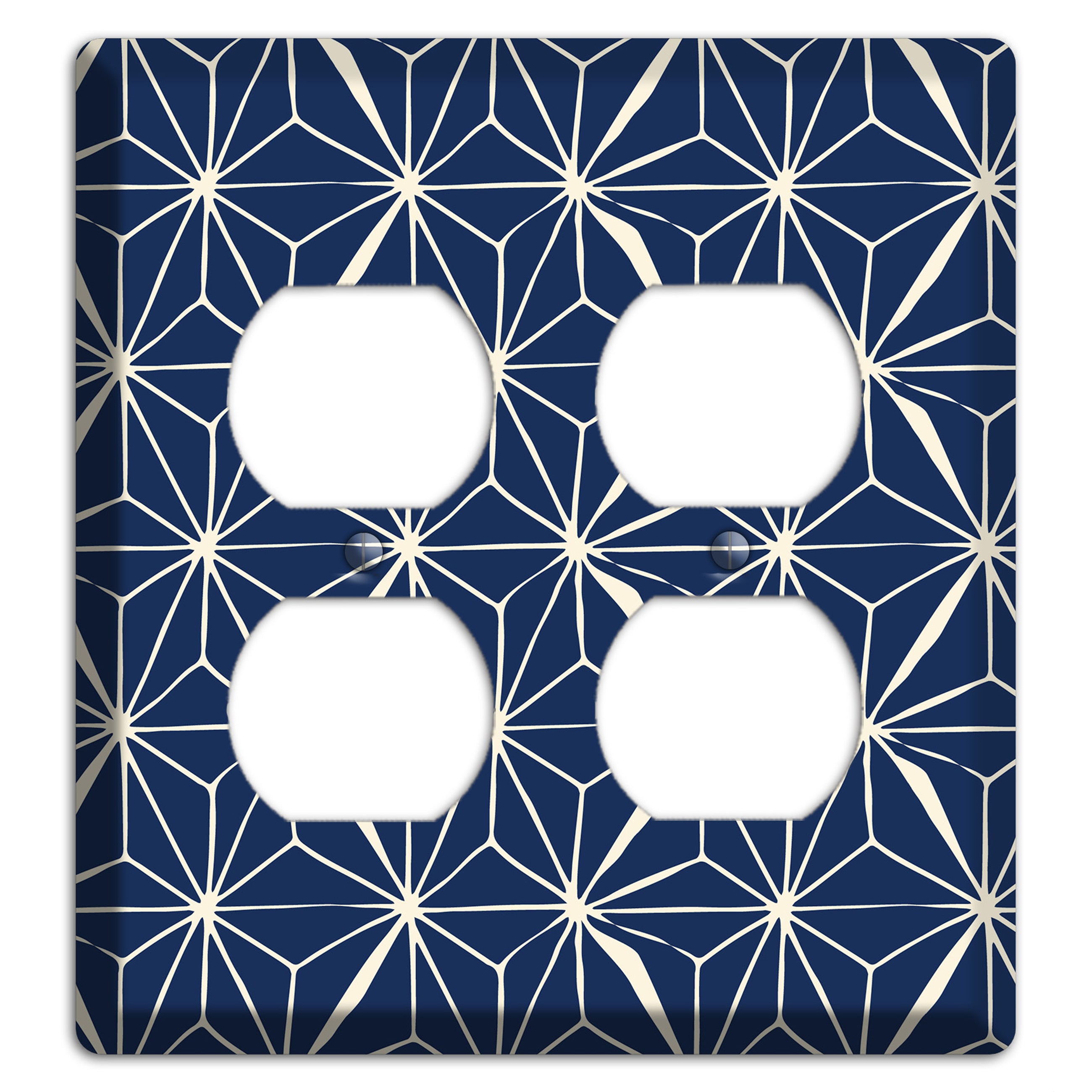 Navy Geometric Tile 2 Duplex Wallplate