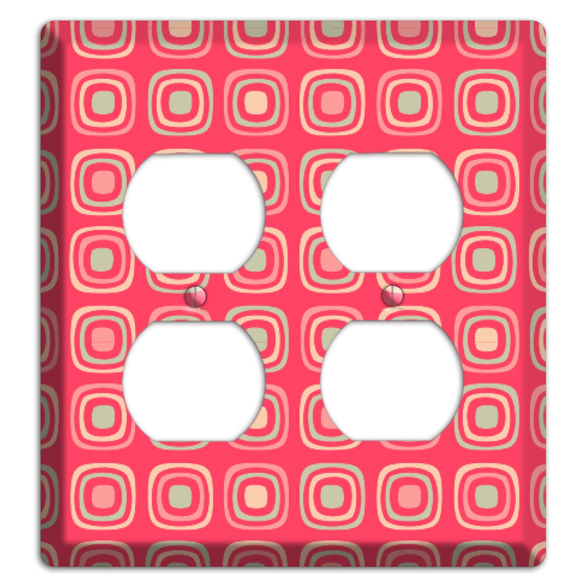 Multo Pink Retro Squares 2 Duplex Wallplate
