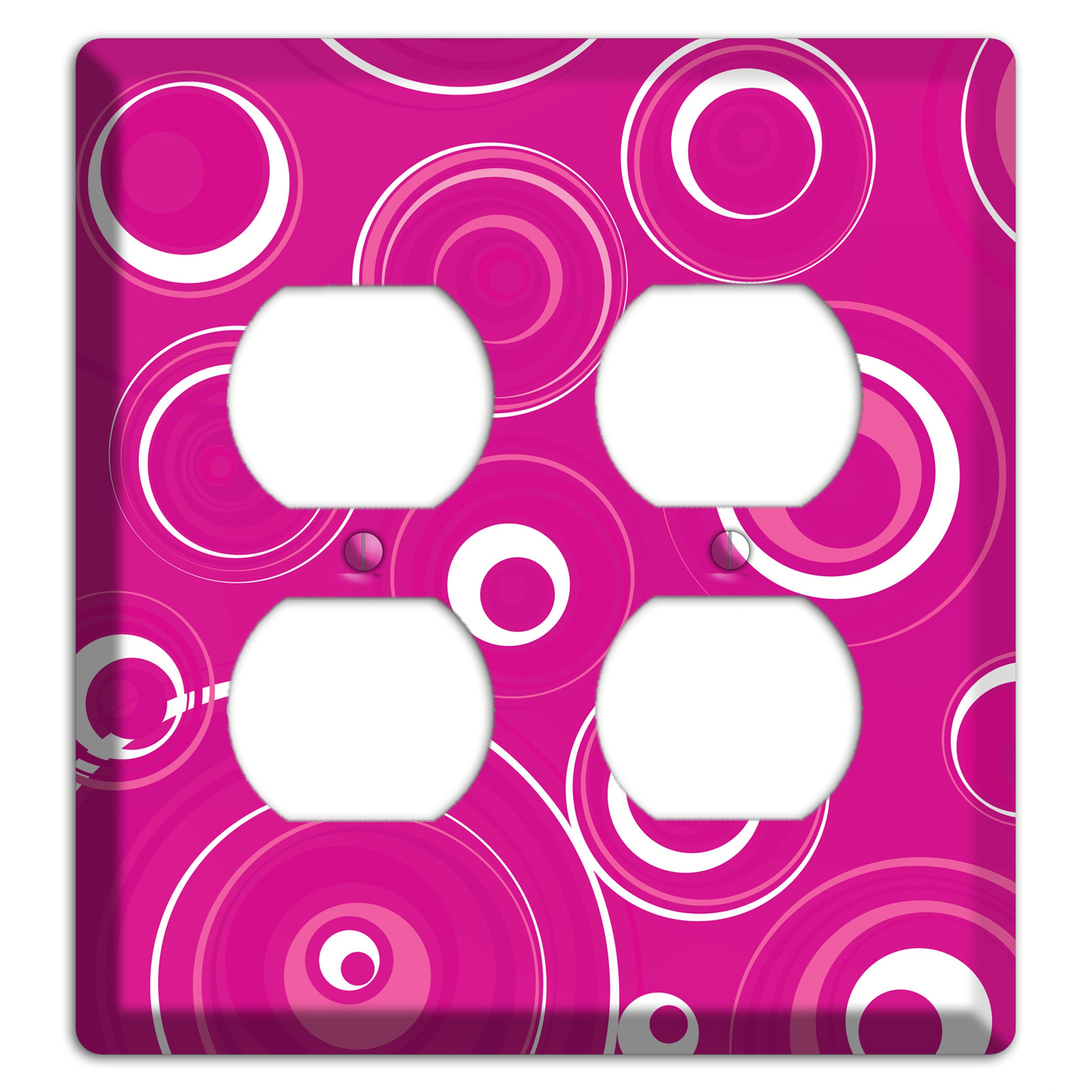 Dark Pink Circles 2 Duplex Wallplate