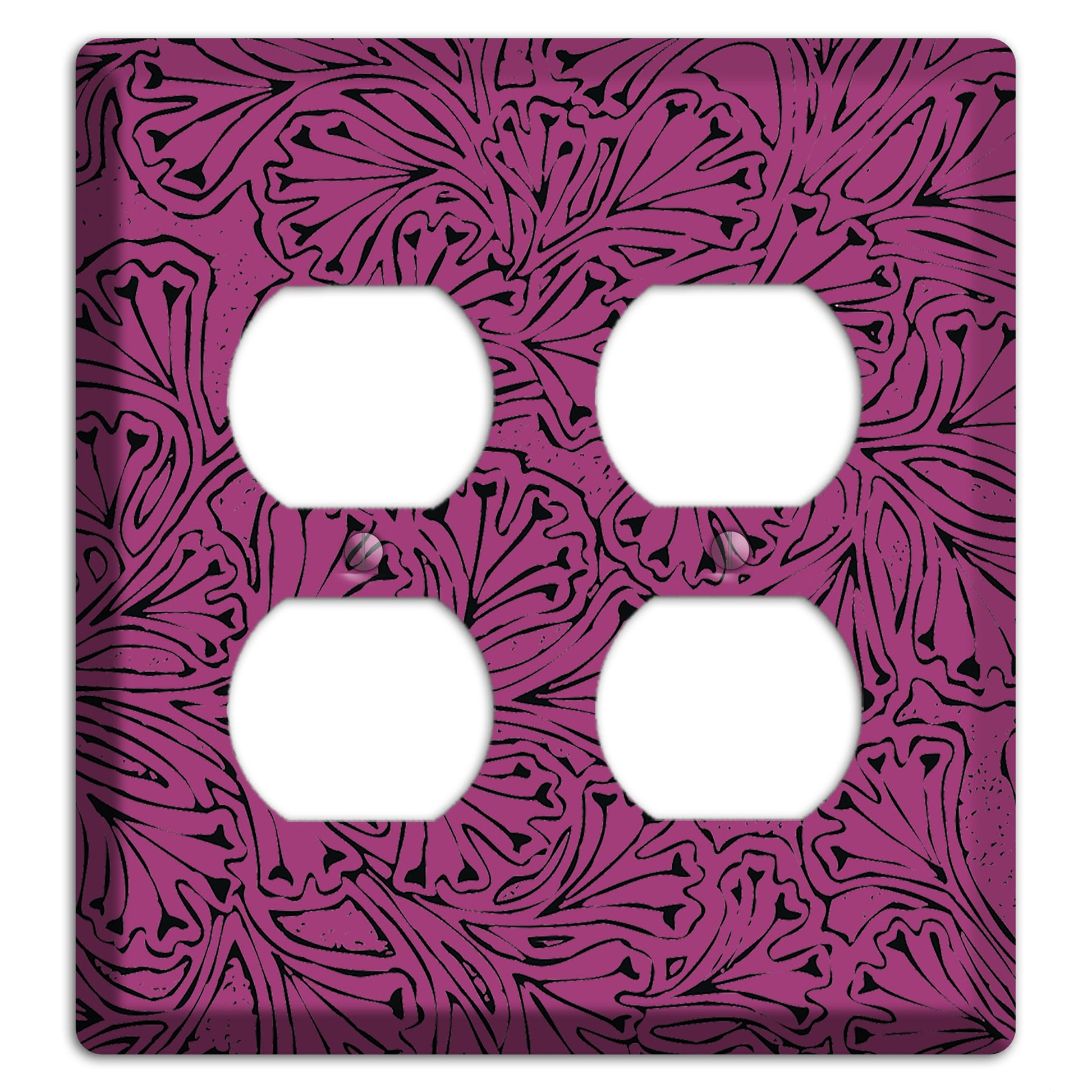 Deco Plum Interlocking Floral 2 Duplex Wallplate