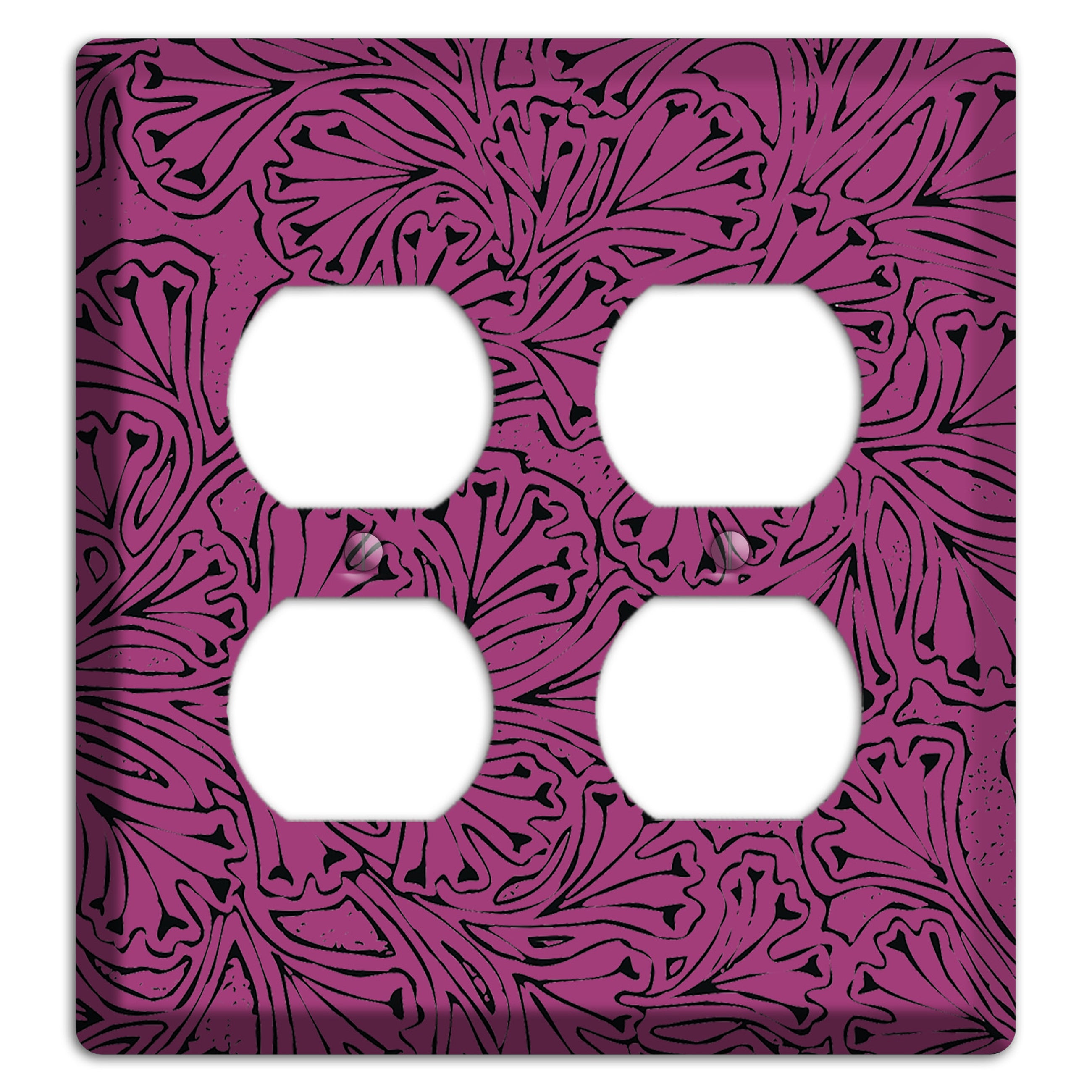 Deco Plum Interlocking Floral 2 Duplex Wallplate