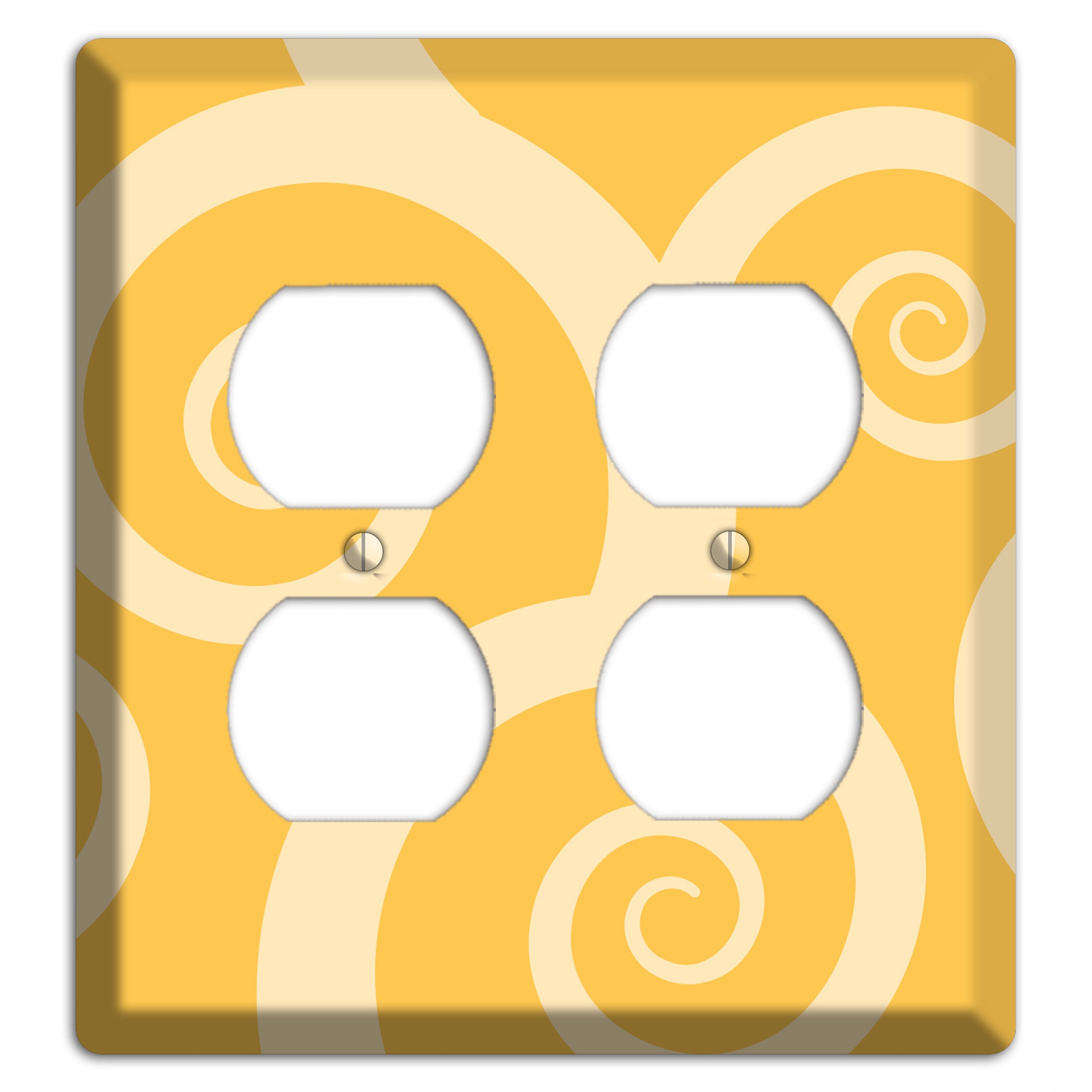 Yellow Tones Large Swirl 2 Duplex Wallplate
