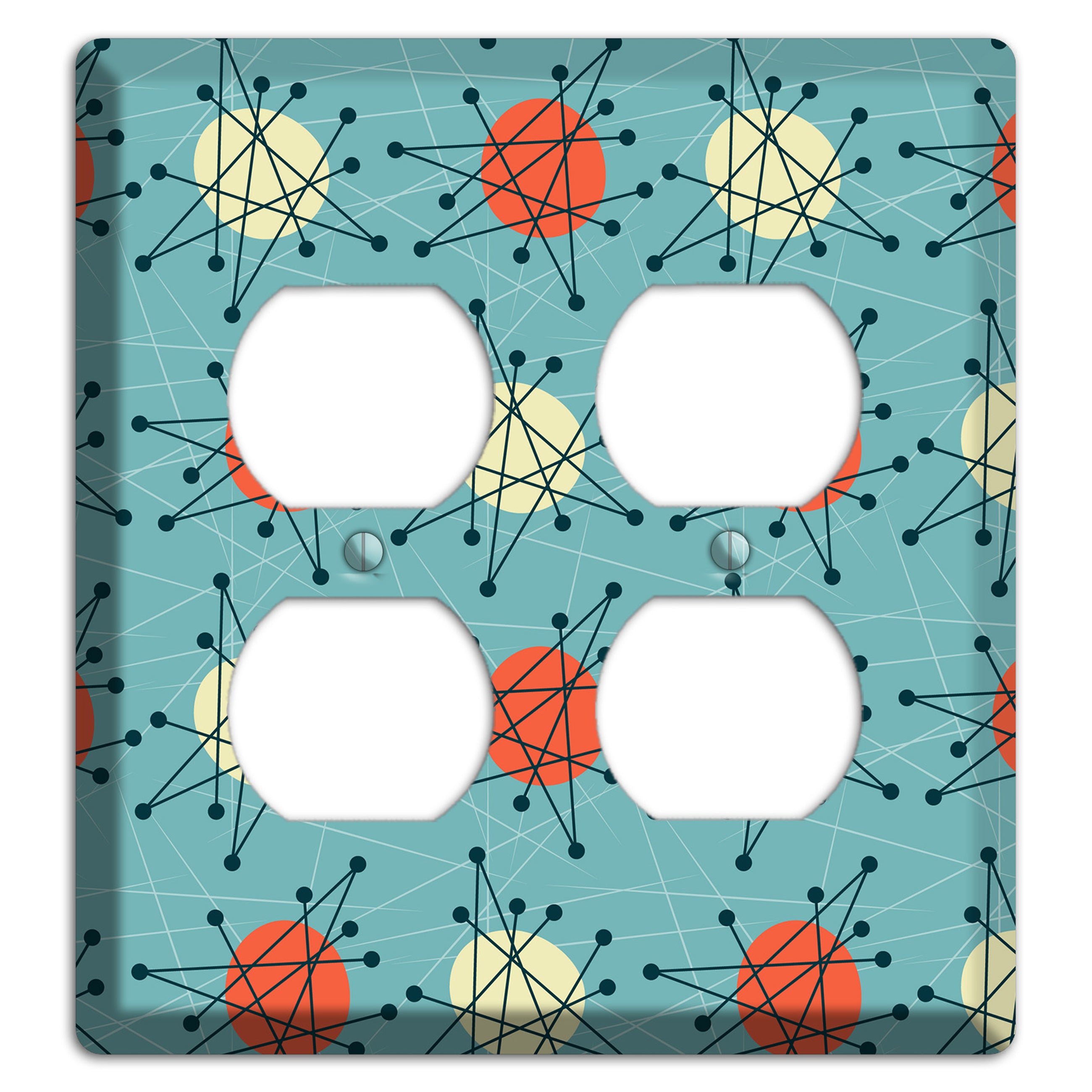 Orange And Yellow Atomic Burst 2 Duplex Wallplate