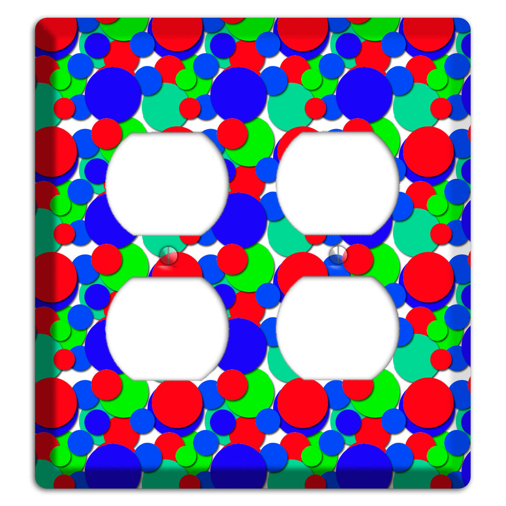 Red Blue Green Bubble Dots 2 Duplex Wallplate