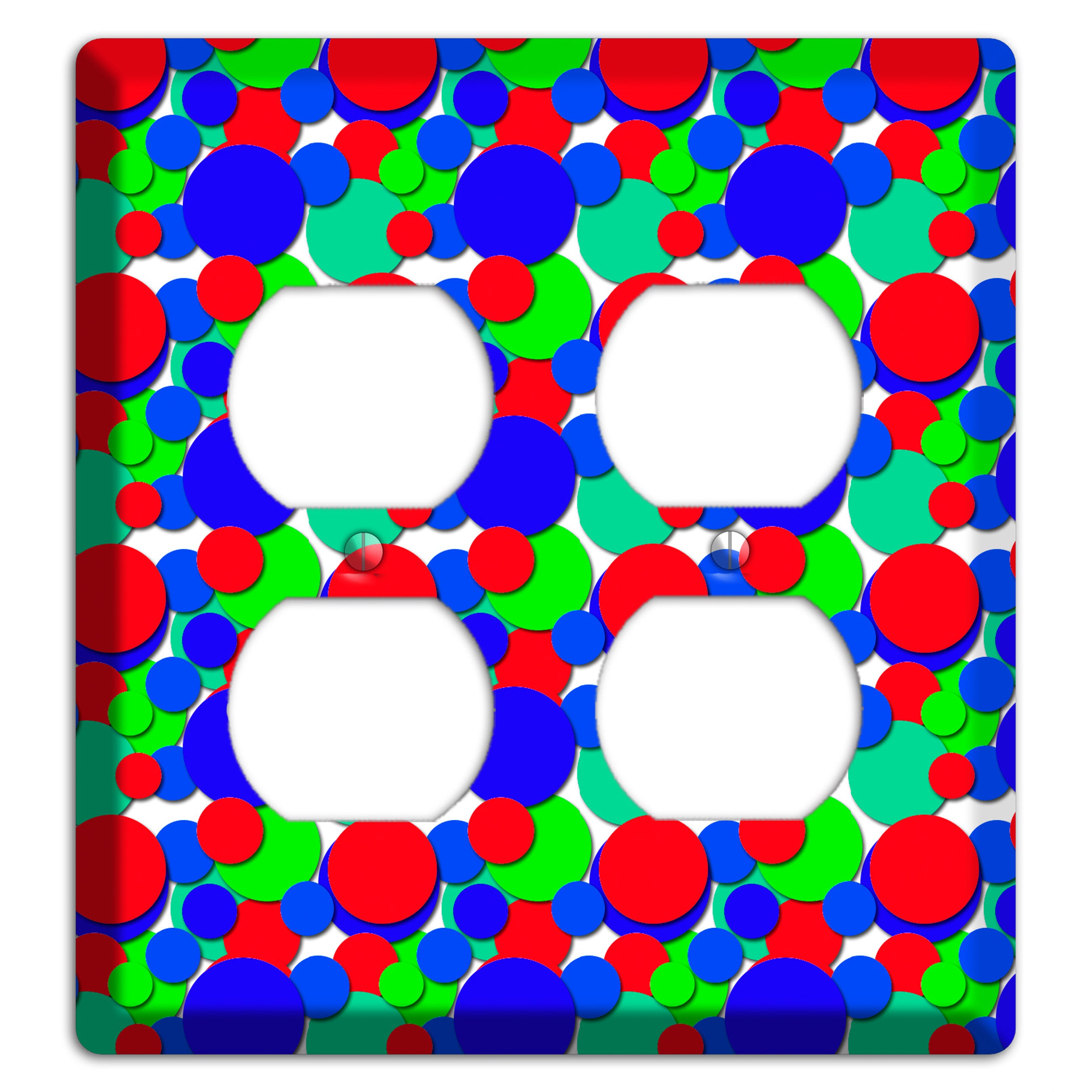 Red Blue Green Bubble Dots 2 Duplex Wallplate