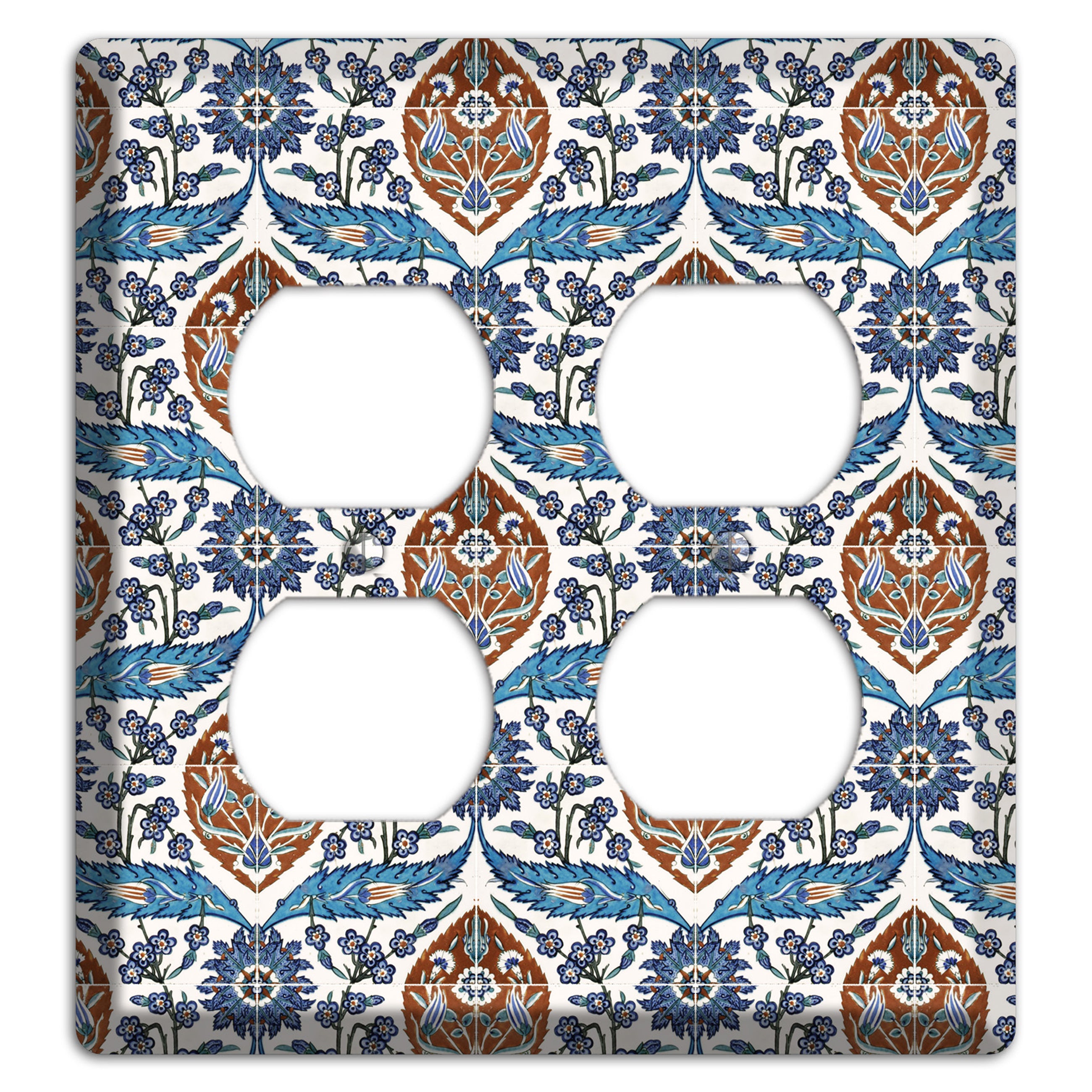 Ornate Feather Tile 2 Duplex Wallplate