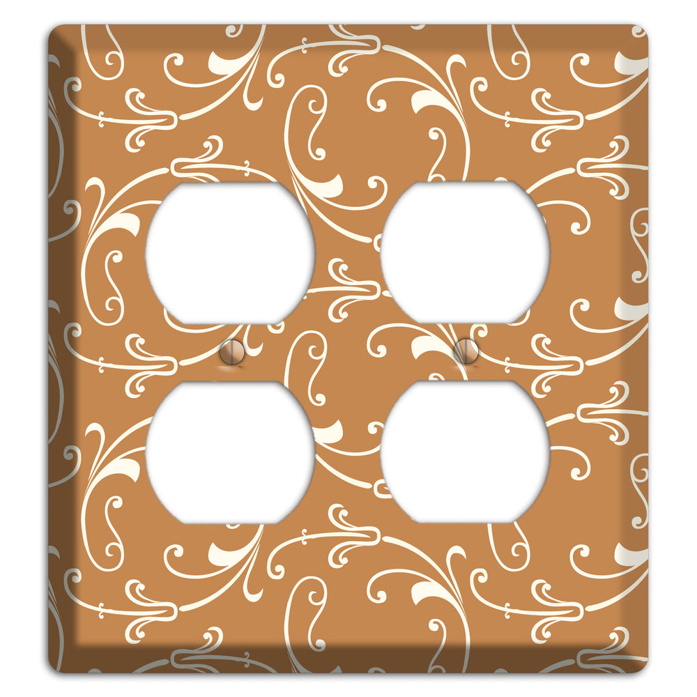 Gold Victorian Sprig 2 Duplex Wallplate