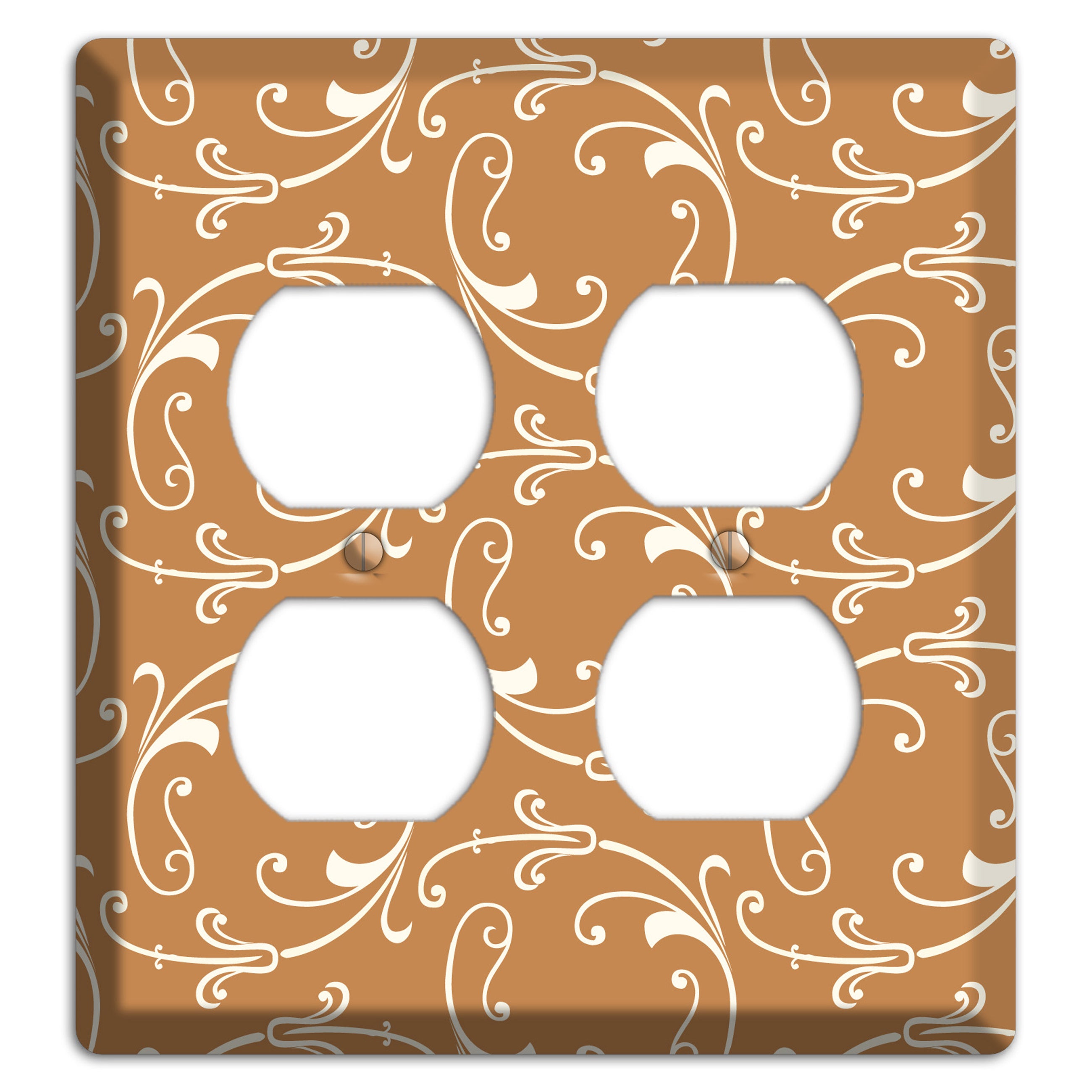 Gold Victorian Sprig 2 Duplex Wallplate