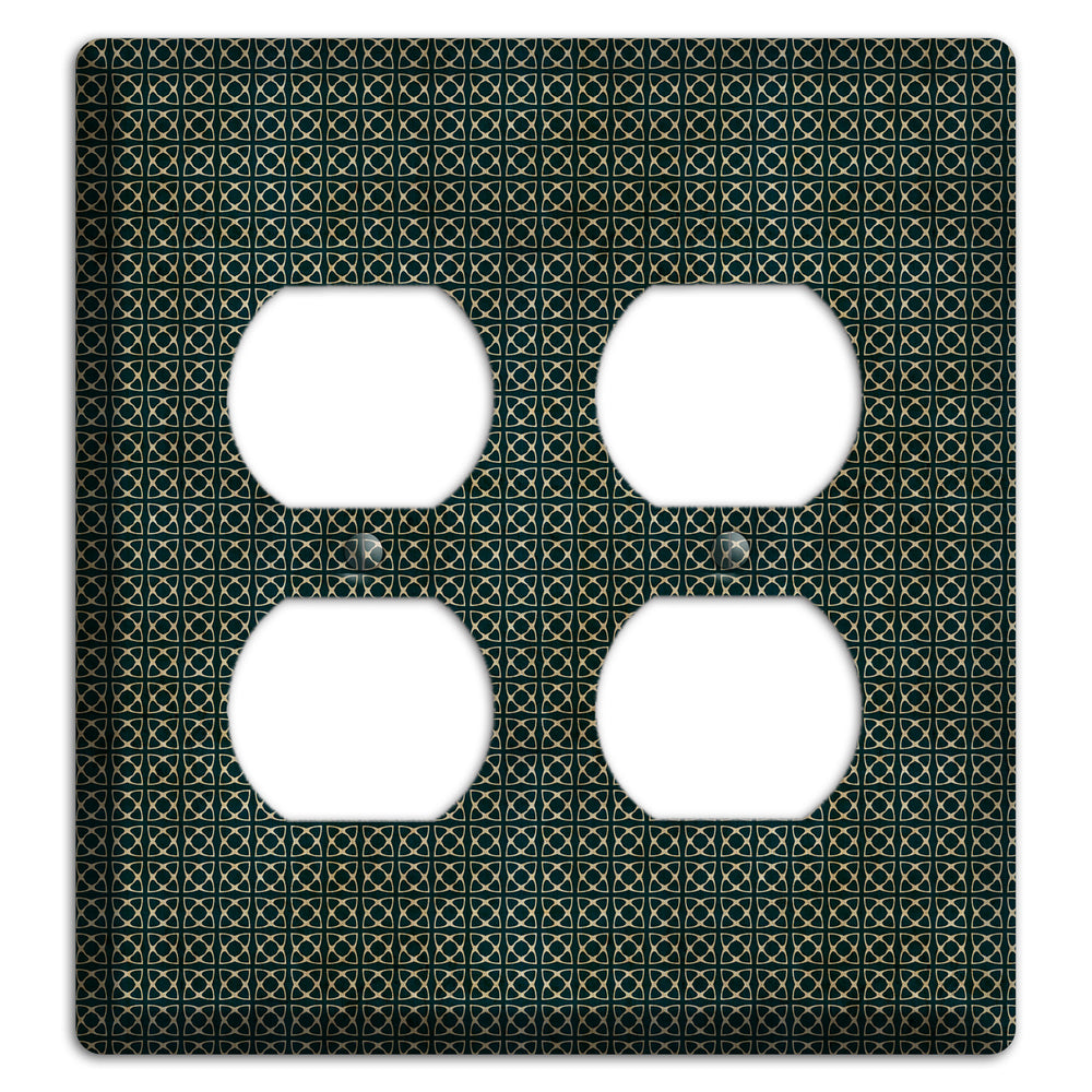 Dark Green Grunge Tiny Tiled Tapestry 5 2 Duplex Wallplate