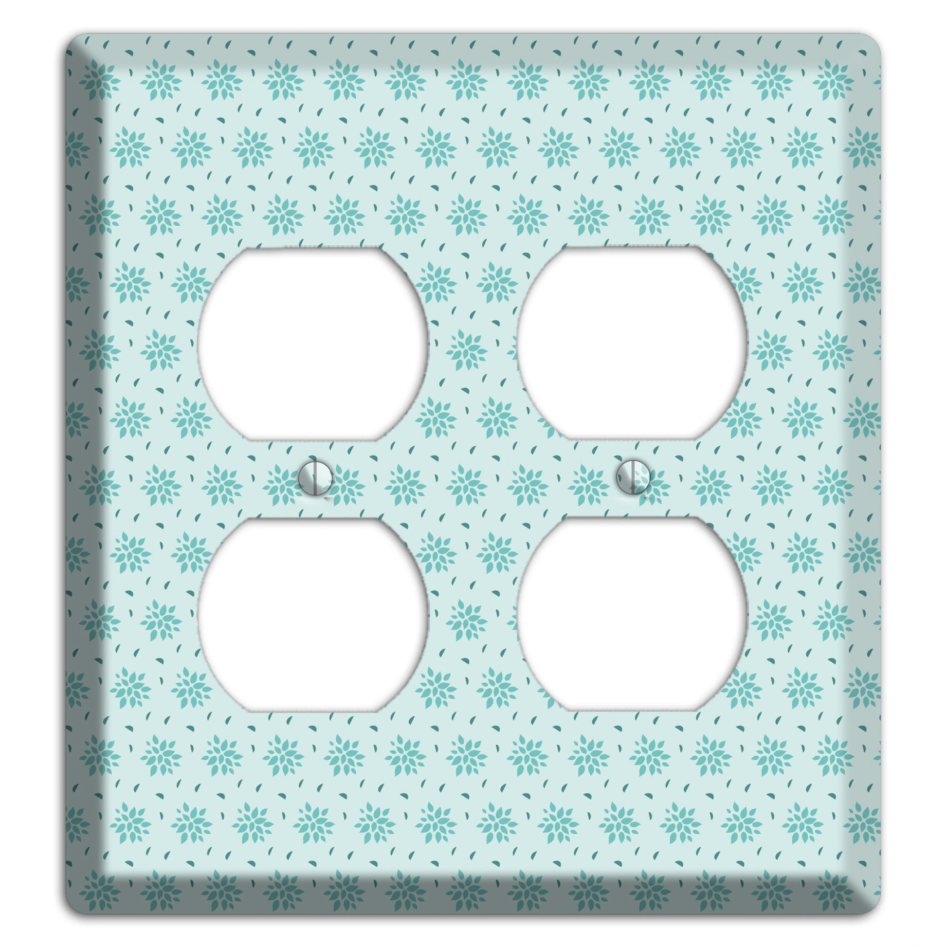 Soft Blue Calico 2 Duplex Wallplate