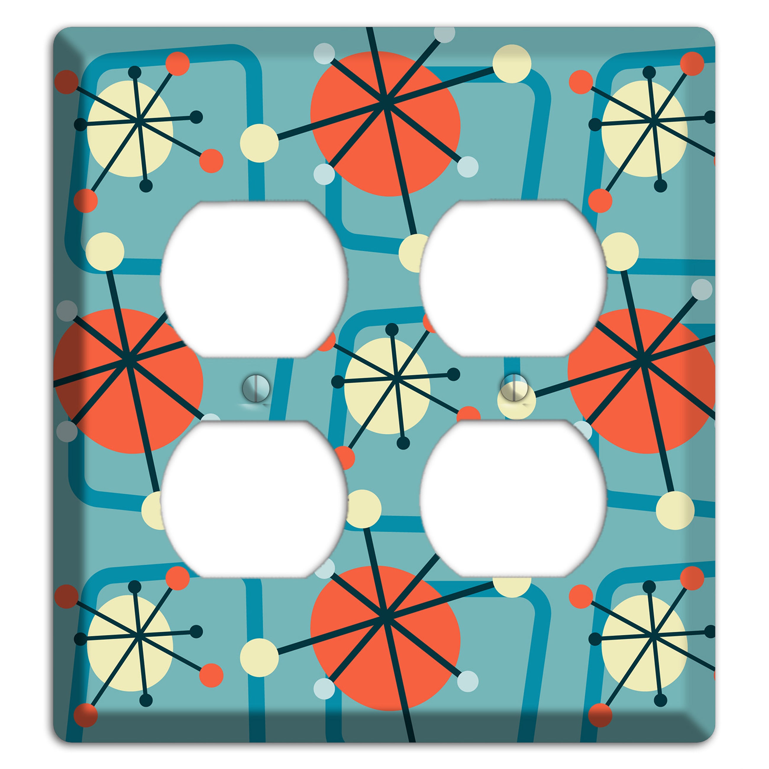 Orange Atomic Burst 2 Duplex Wallplate