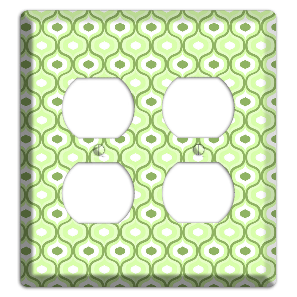 Multi Green Double Scallop 2 2 Duplex Wallplate