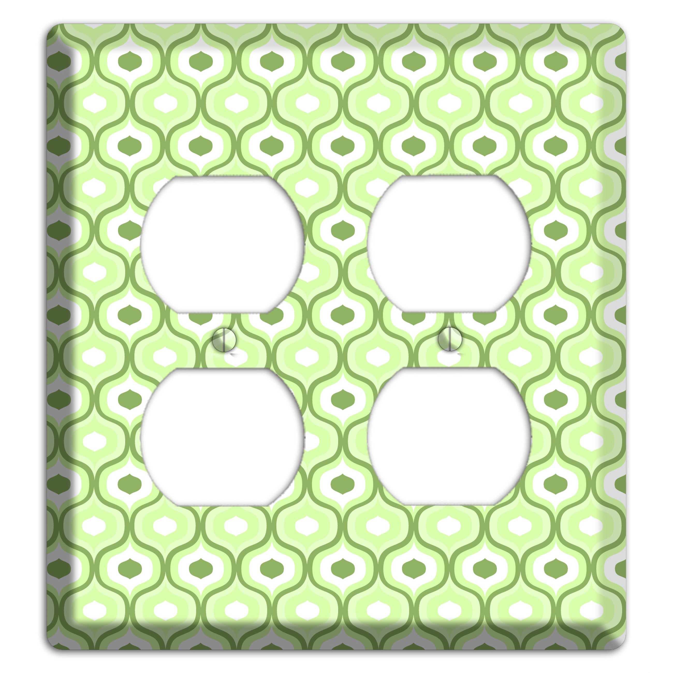 Multi Green Double Scallop 2 2 Duplex Wallplate