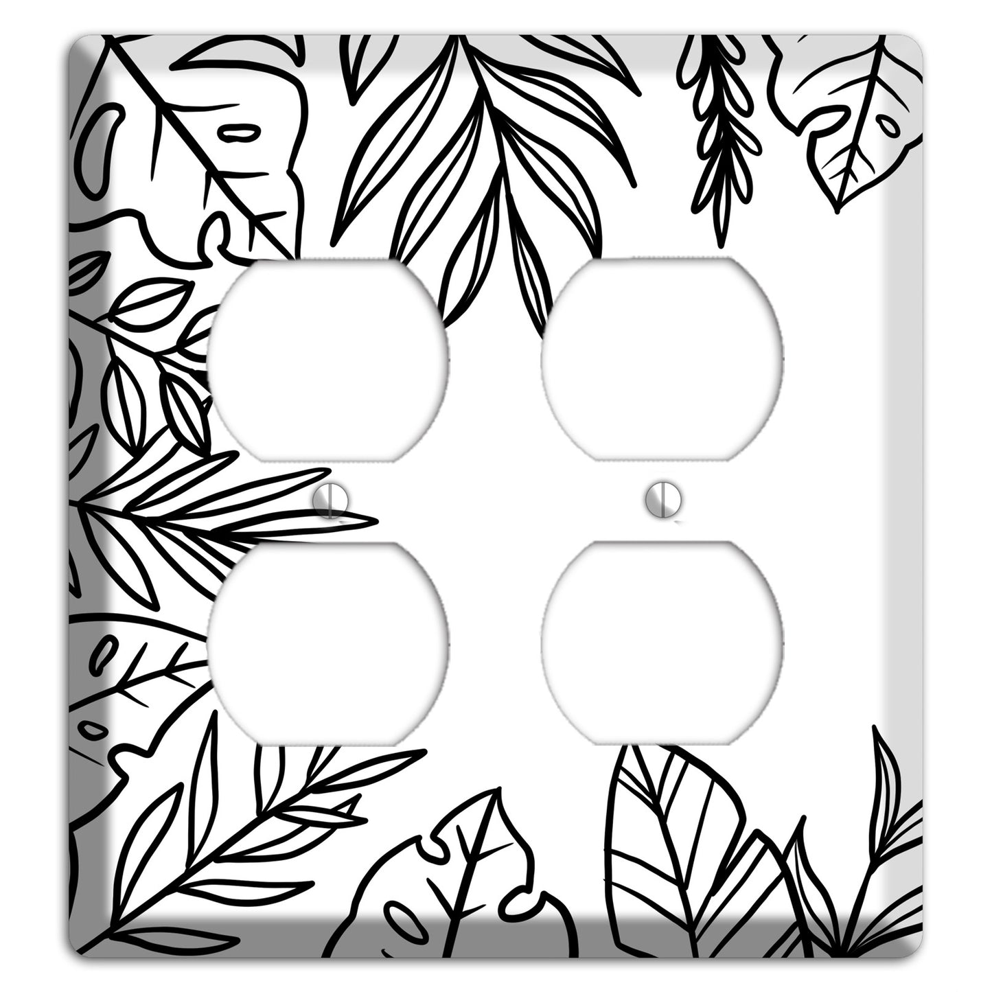 Hand-Drawn Leaves 4 2 Duplex Wallplate
