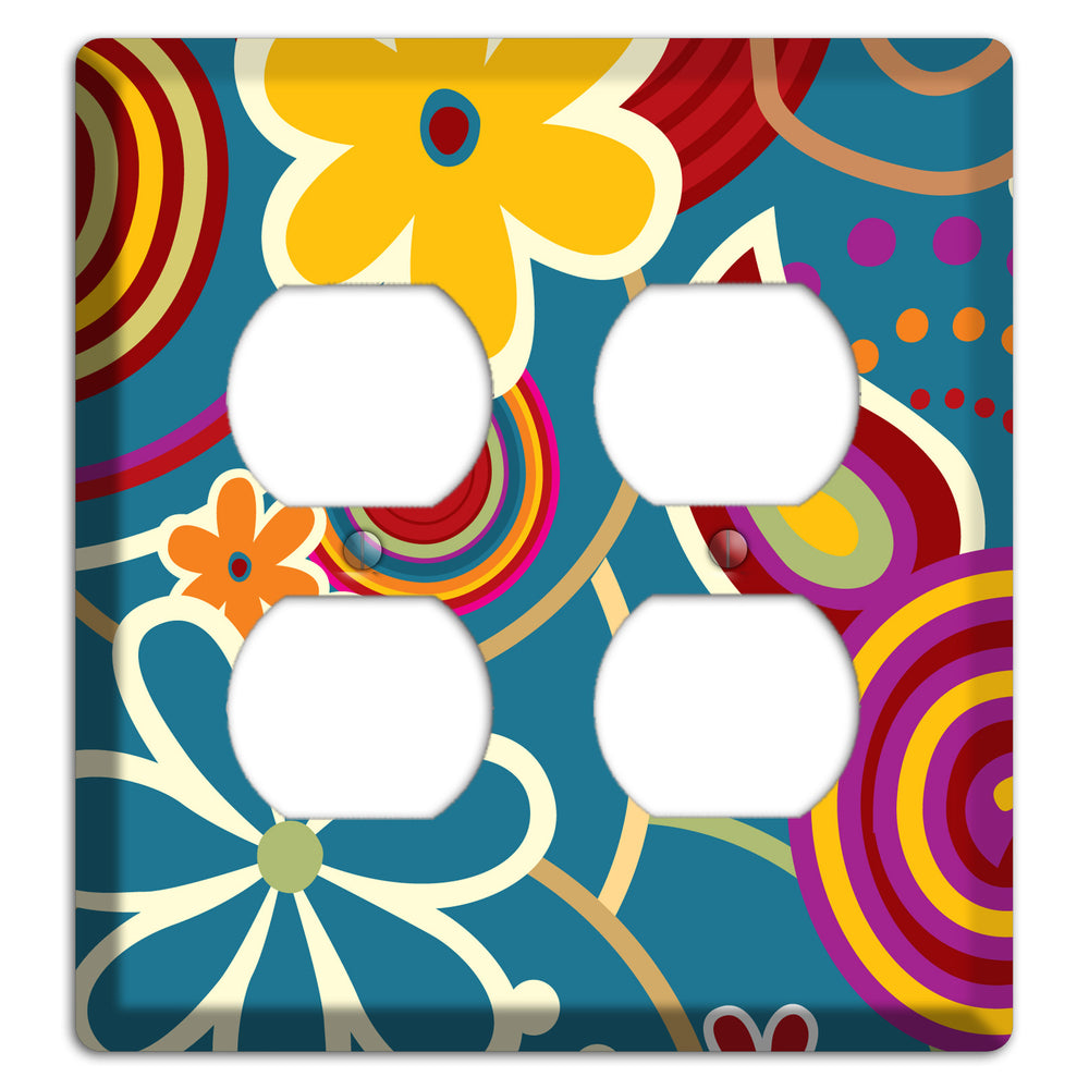 Bold Blue Flowers 2 Duplex Wallplate