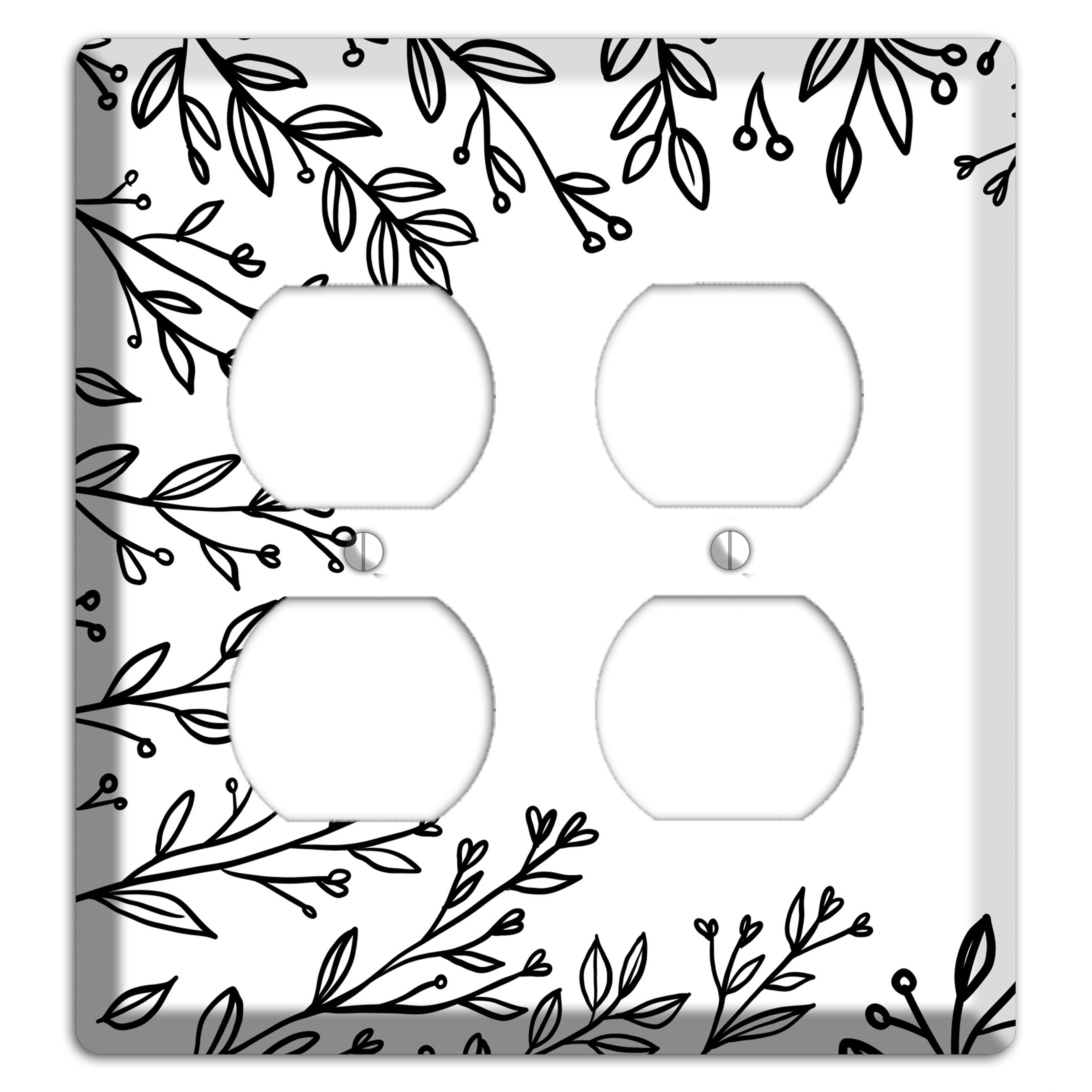 Hand-Drawn Floral 27 2 Duplex Wallplate