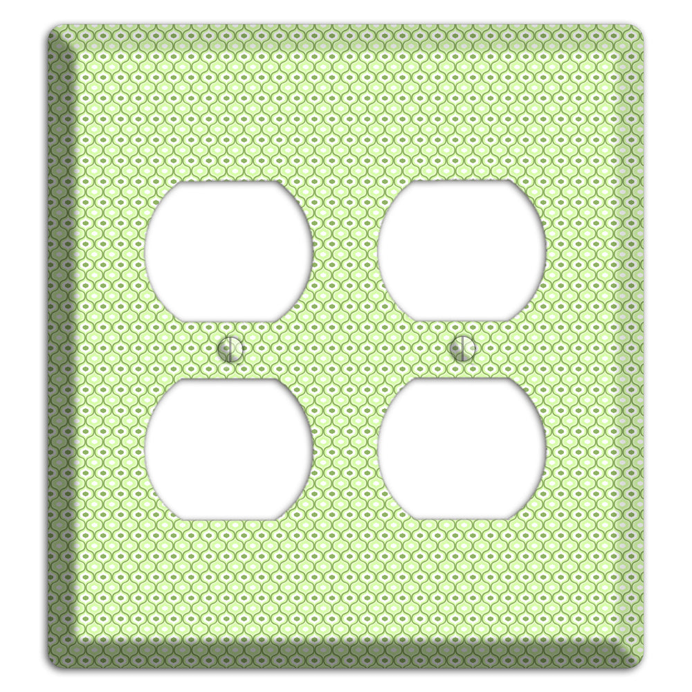 Multi Green Tiny Double Scallop 2 Duplex Wallplate