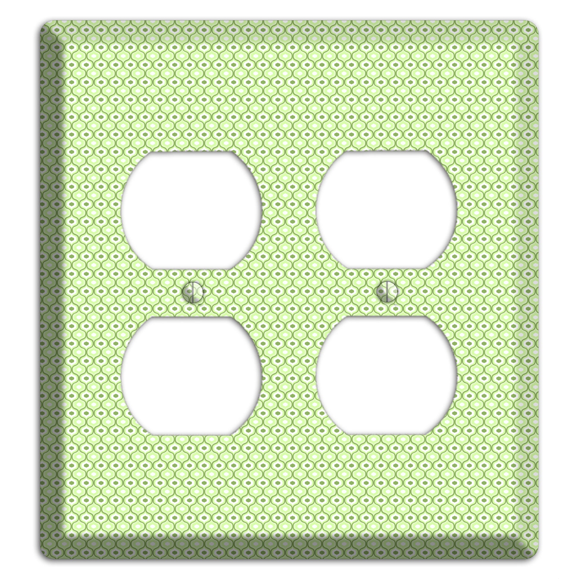 Multi Green Tiny Double Scallop 2 Duplex Wallplate