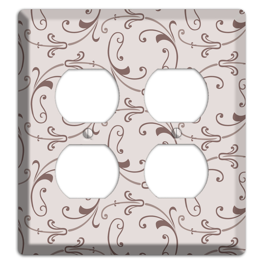 Mauve Victorian Sprig 2 Duplex Wallplate