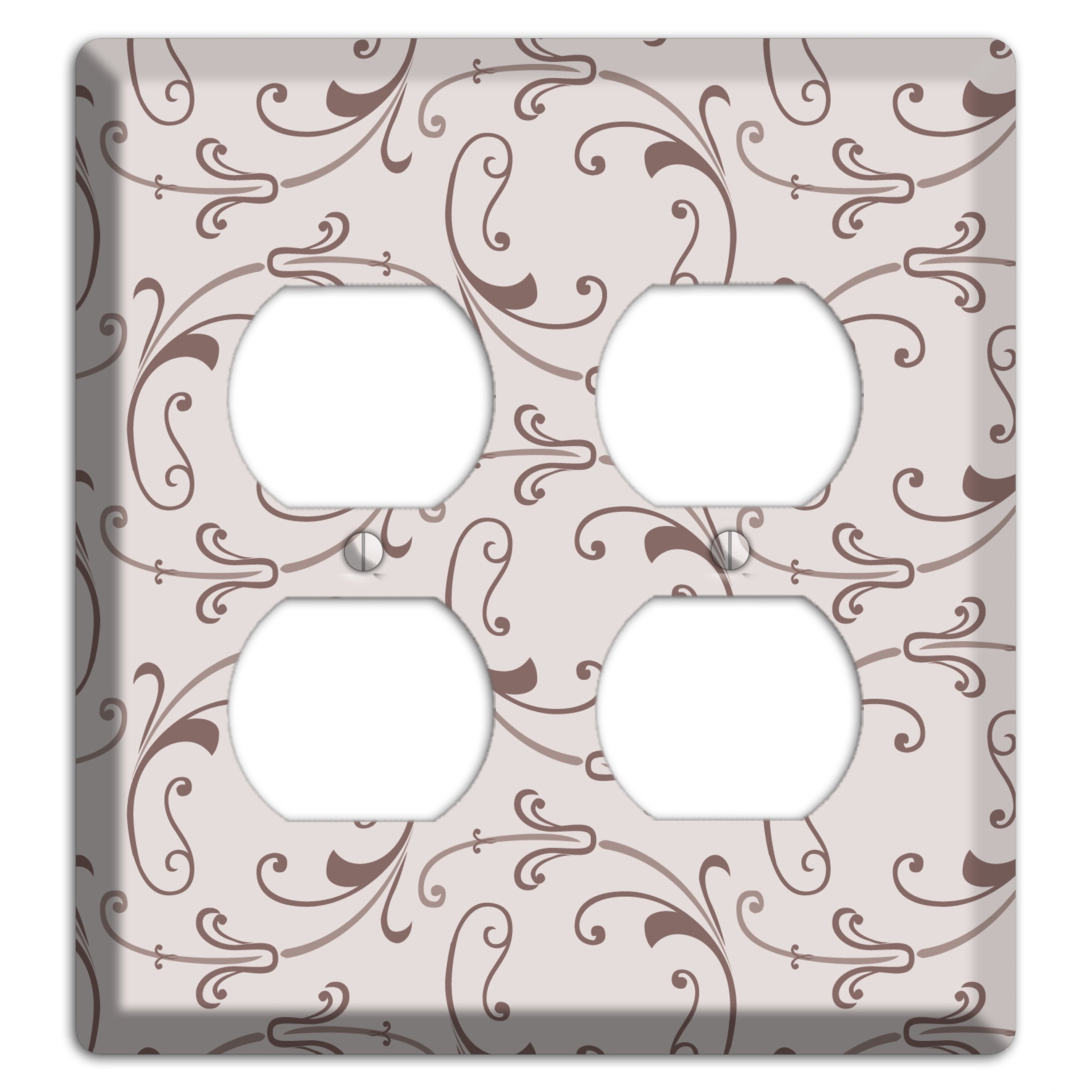 Mauve Victorian Sprig 2 Duplex Wallplate