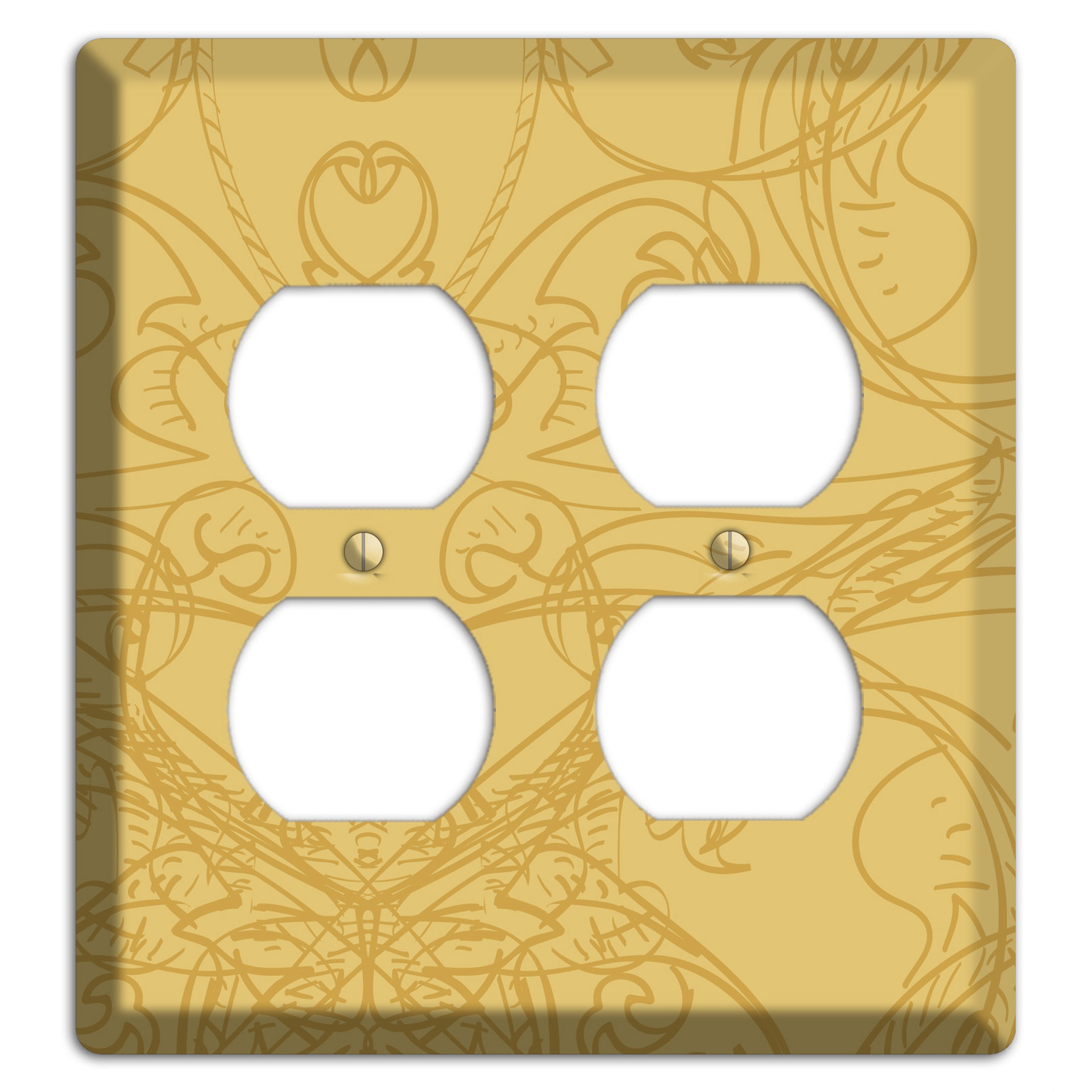 Beige Deco Sketch 2 Duplex Wallplate