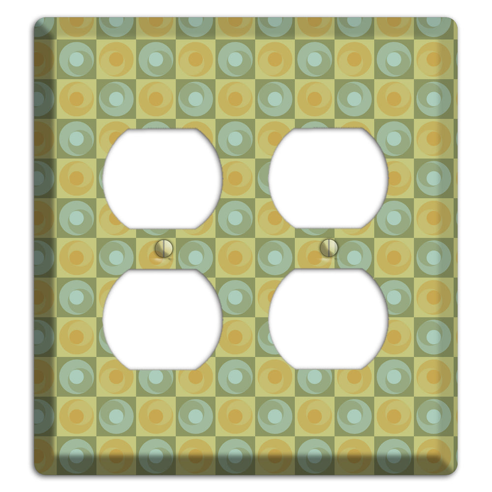 Green and Yellow Squares 2 Duplex Wallplate