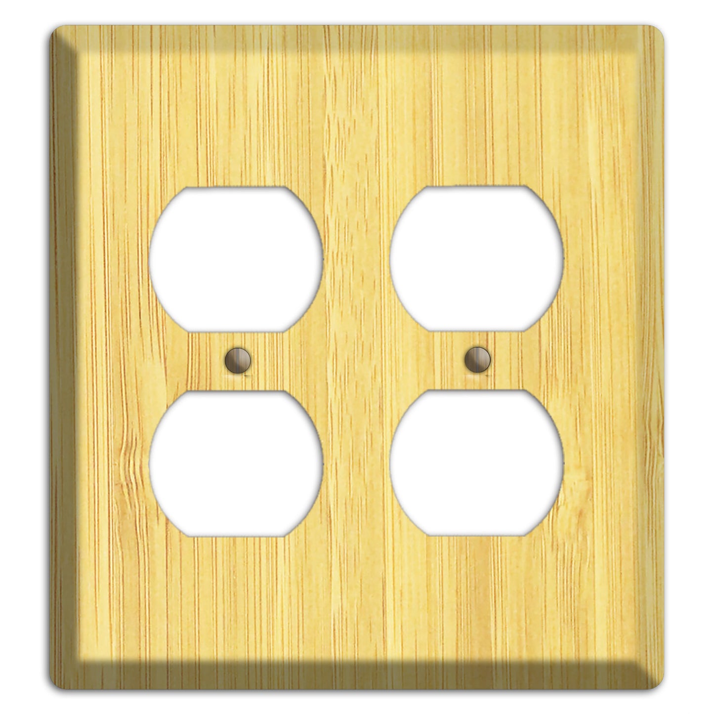 Natural Bamboo Wood 2 Duplex Outlet Cover Plate