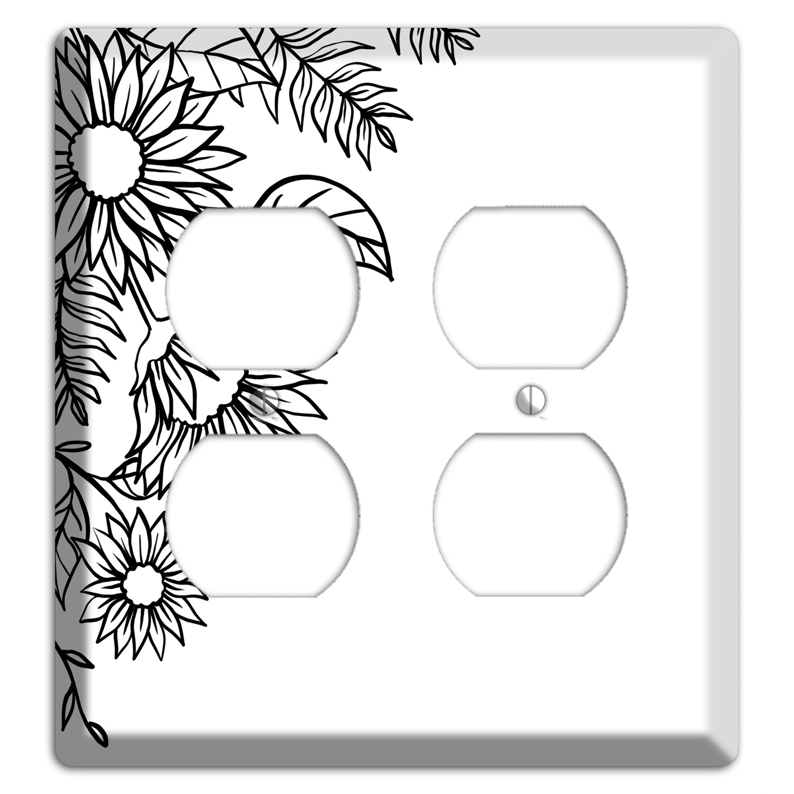 Hand-Drawn Floral 5 2 Duplex Wallplate