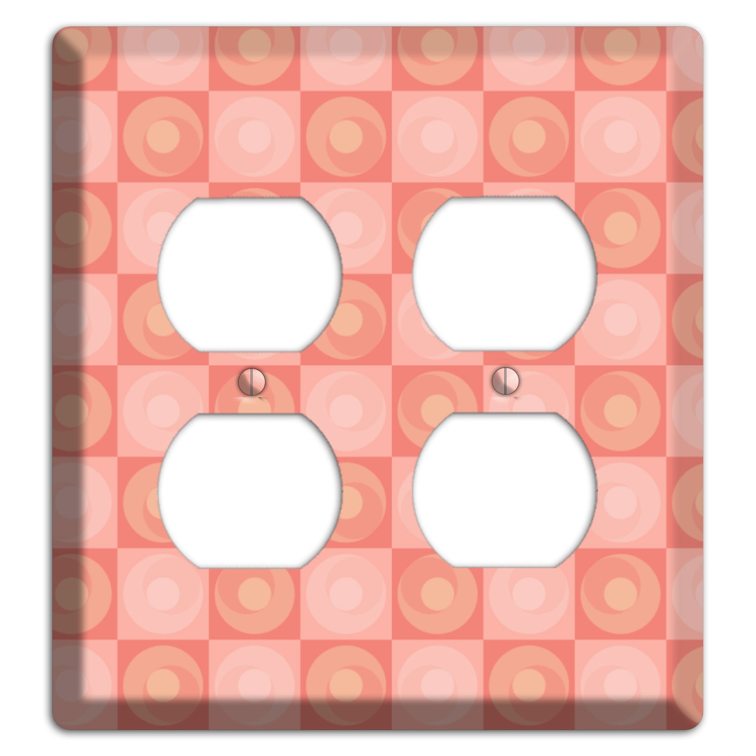 Pink Tiled Circles 2 Duplex Wallplate