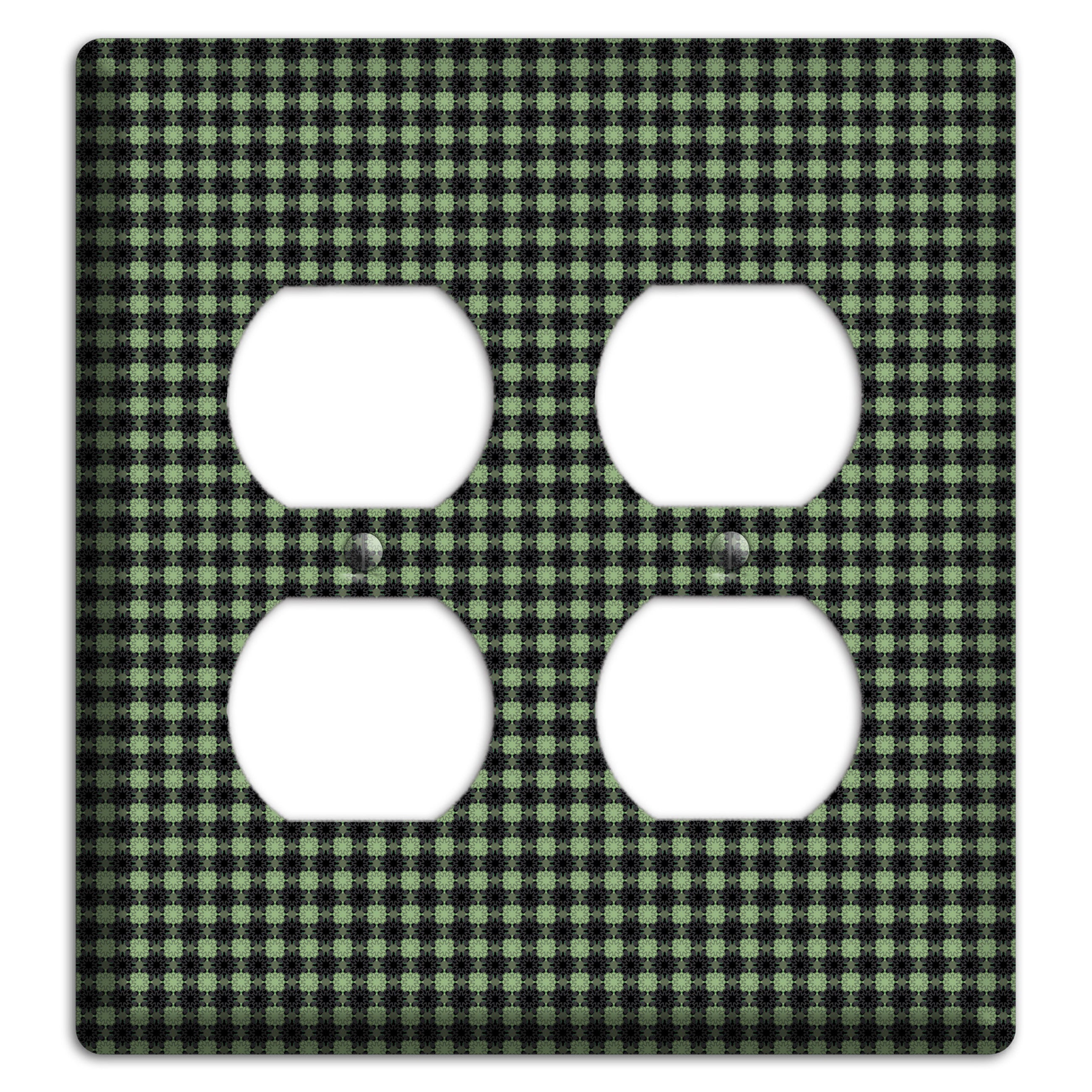Multi Green Basket Check 2 Duplex Wallplate