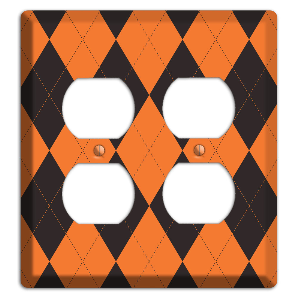 Orange Argyle 2 Duplex Wallplate
