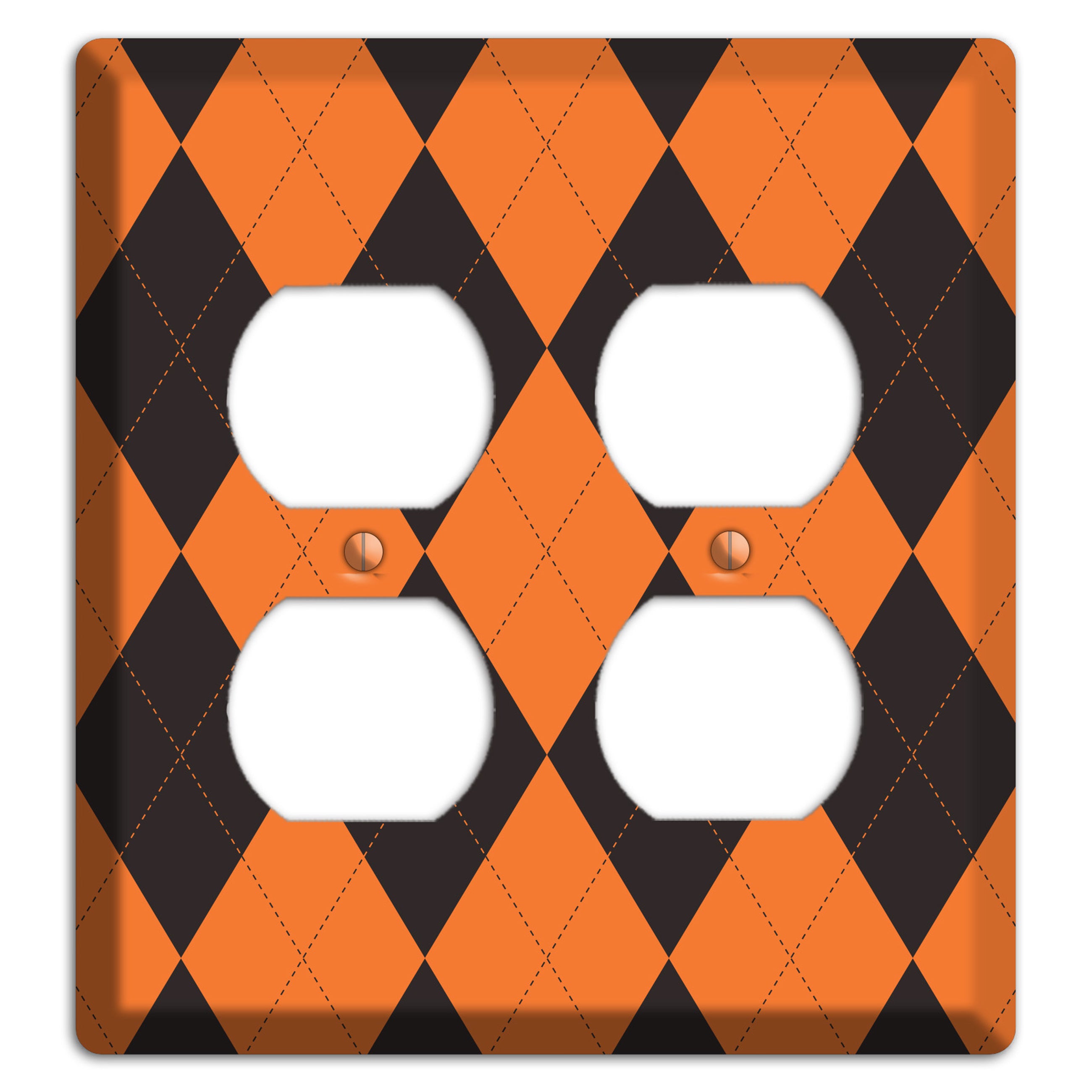 Orange Argyle 2 Duplex Wallplate