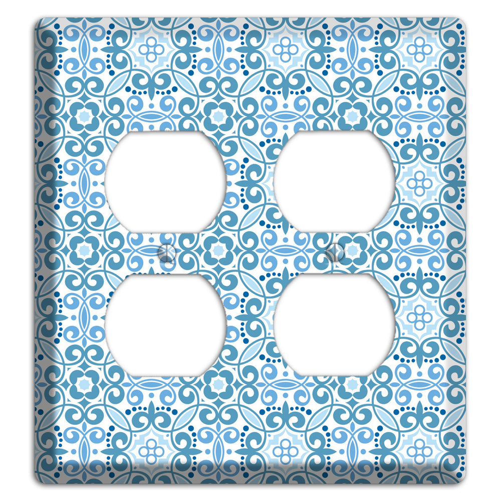 Multi Blue Foulard 2 Duplex Wallplate
