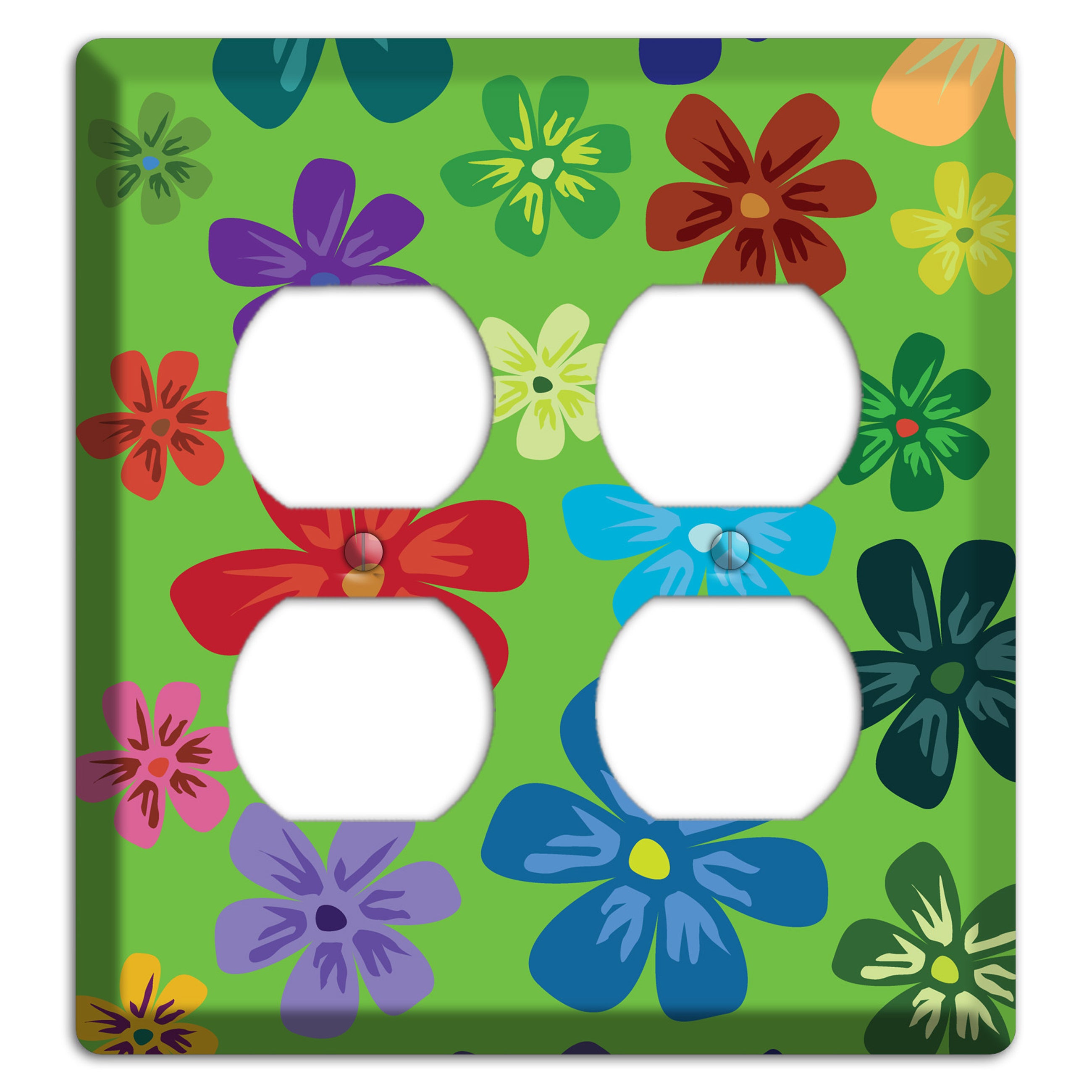 Orange Flowers 2 Duplex Wallplate