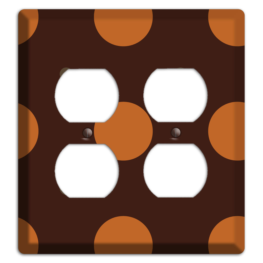 Brown with Umber and Brown Multi Tiled Medium Dots 2 Duplex Wallplate