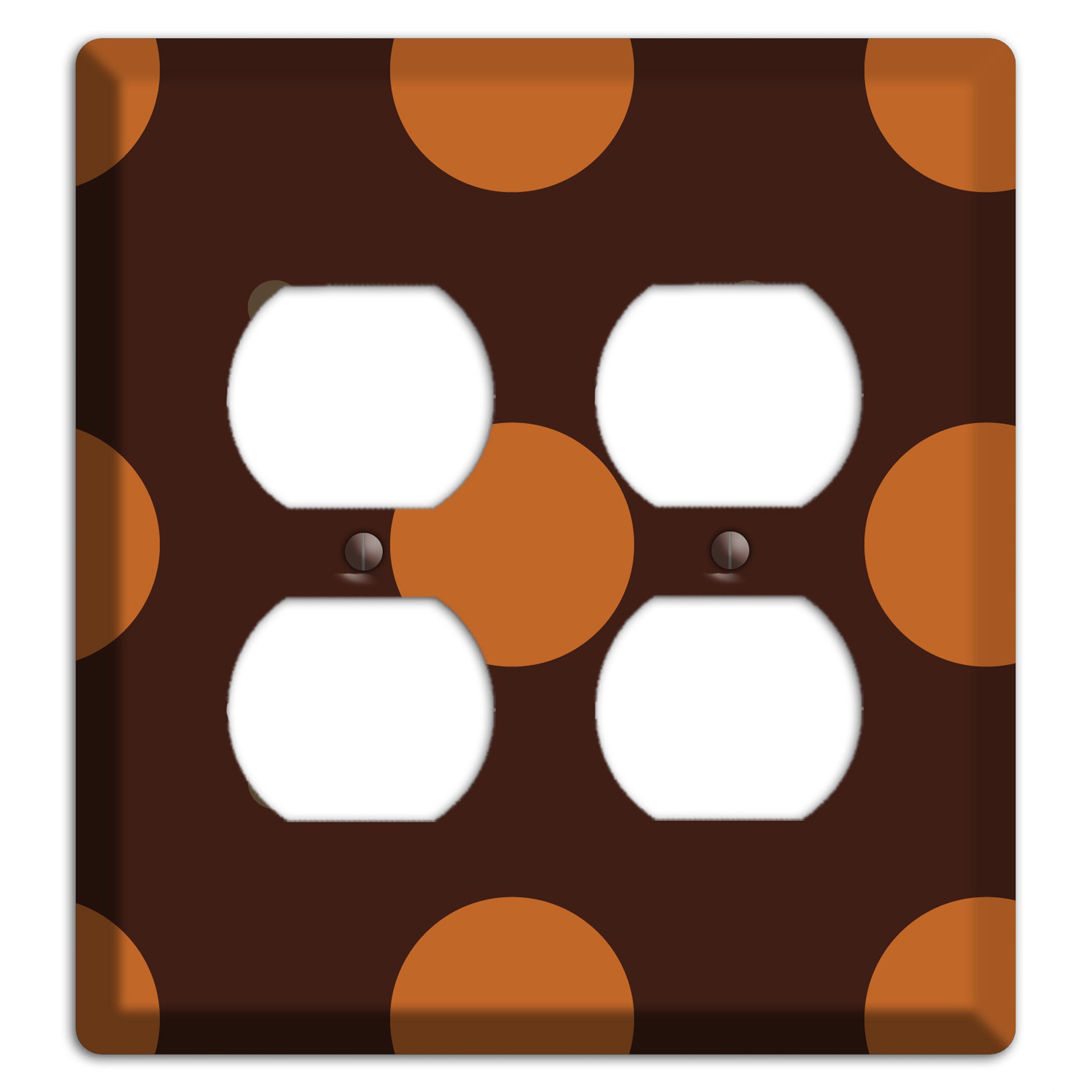 Brown with Umber and Brown Multi Tiled Medium Dots 2 Duplex Wallplate