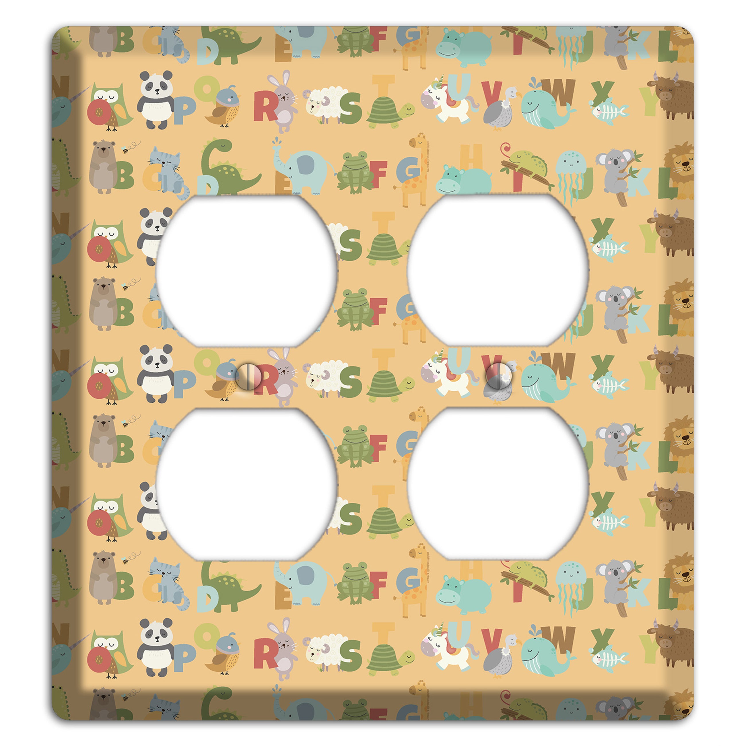 Animal Alphabet 1 2 Duplex Wallplate