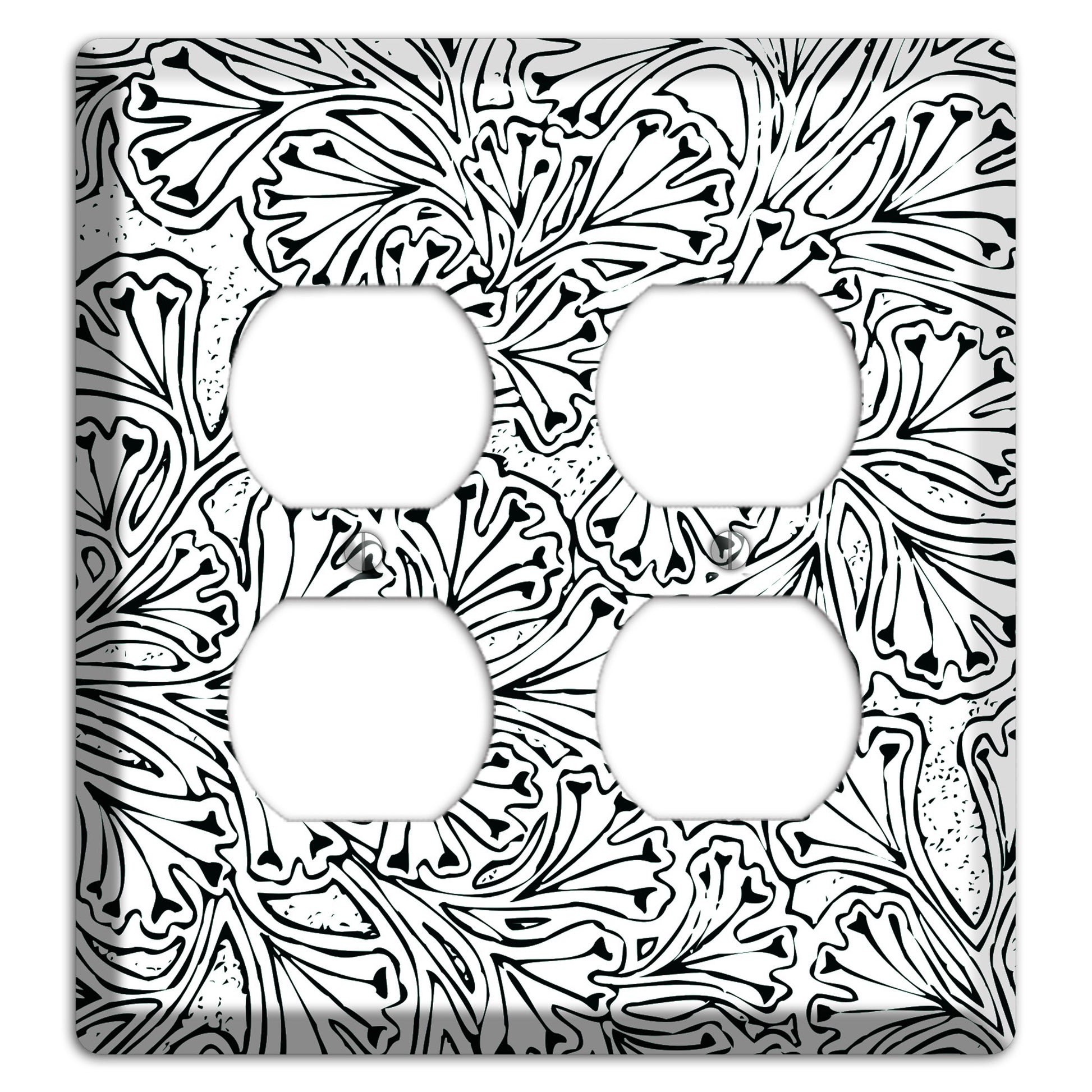 Deco Olive Interlocking Floral 2 Duplex Wallplate