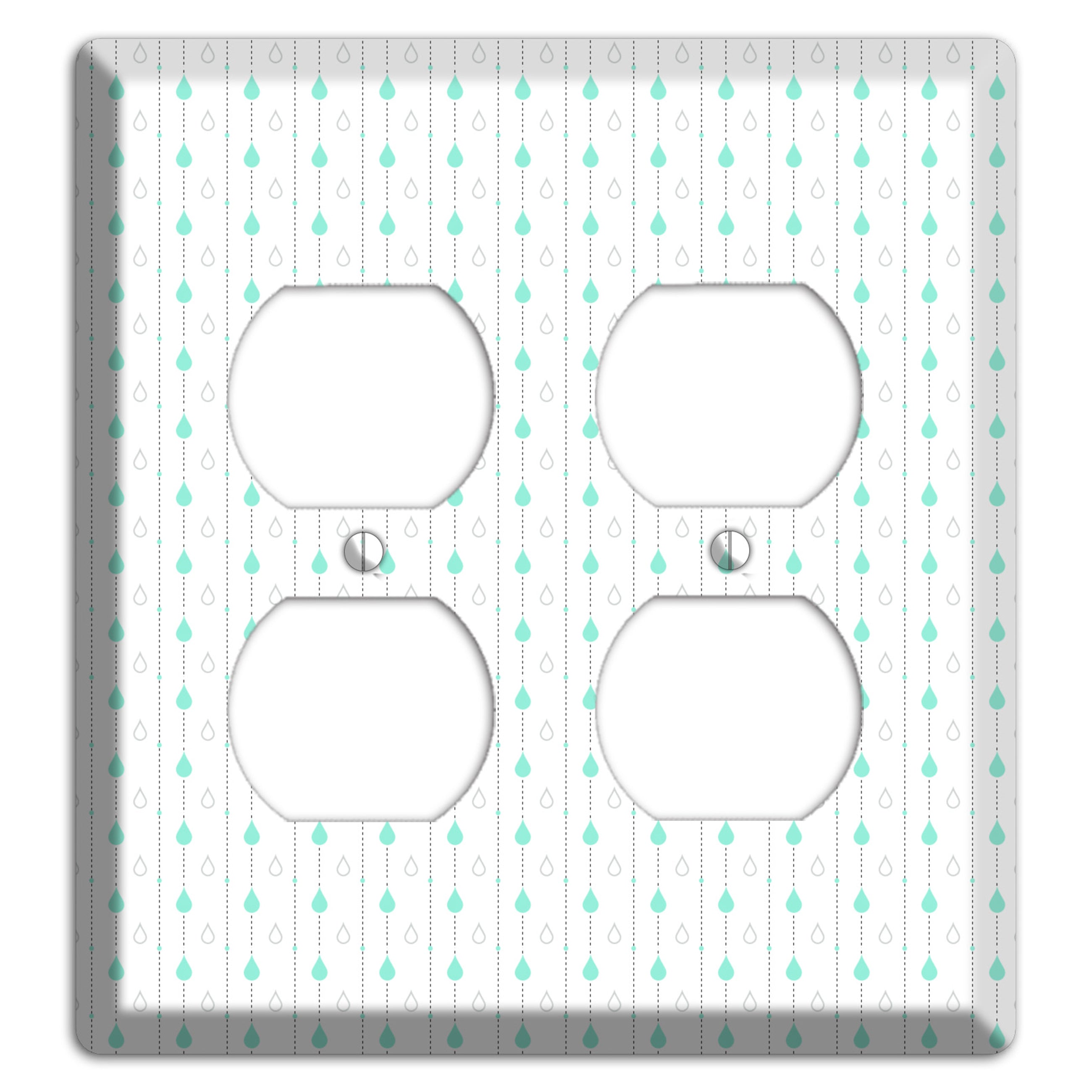 White and Blue Drops 2 2 Duplex Wallplate