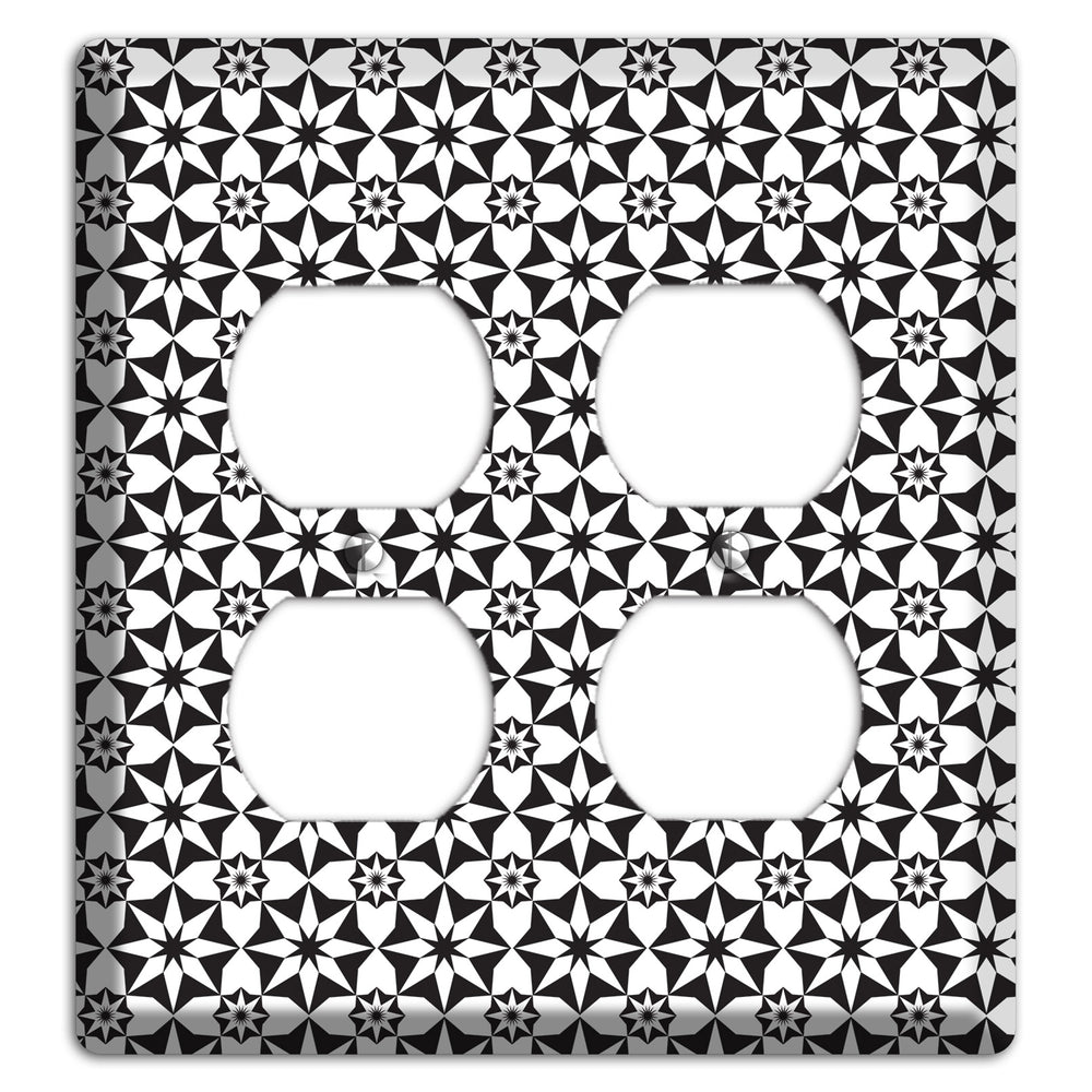 White with Black Foulard 2 2 Duplex Wallplate