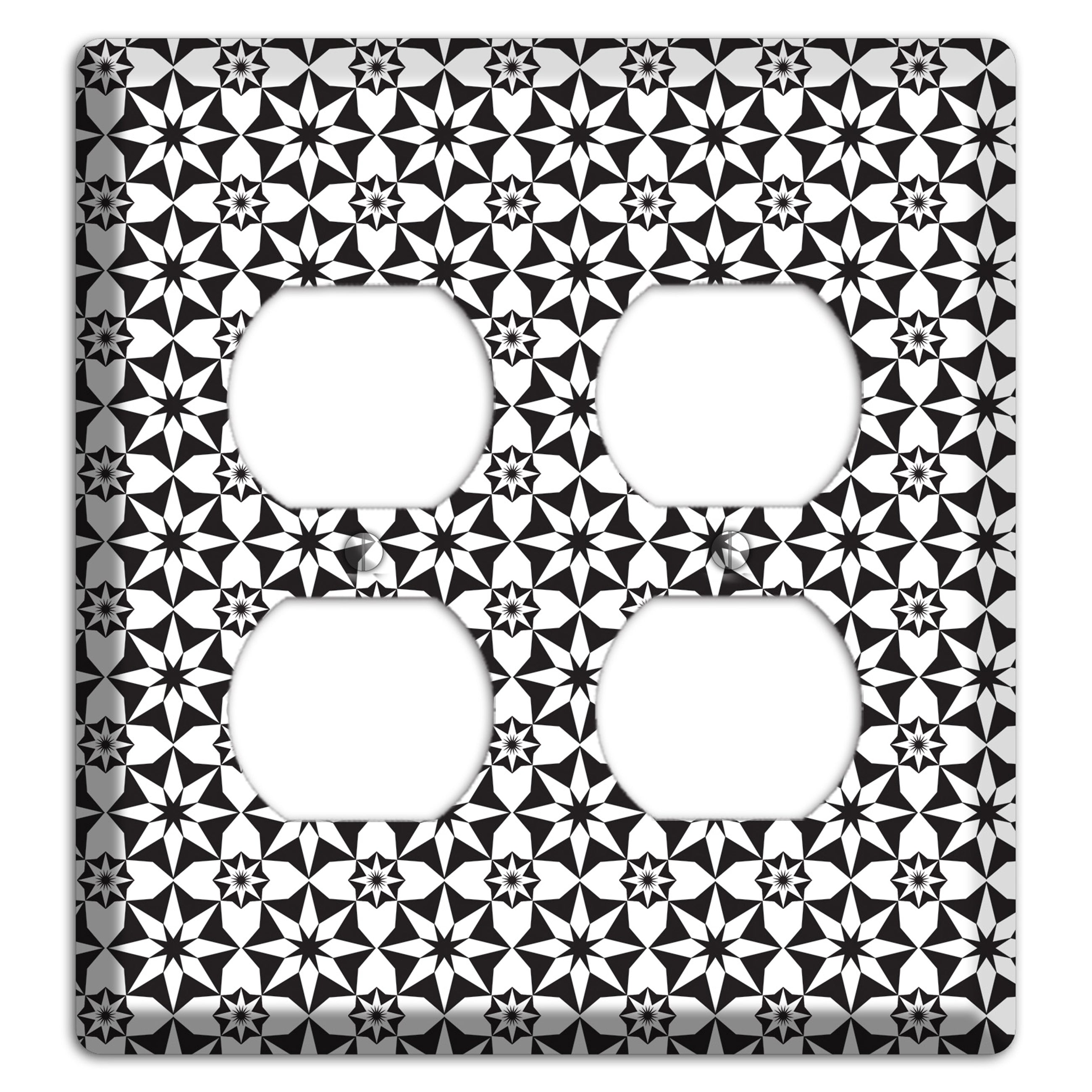 White with Black Foulard 2 2 Duplex Wallplate
