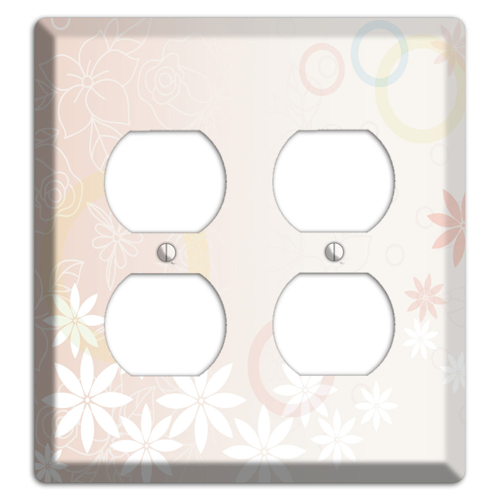 Mauve Floral 2 Duplex Wallplate