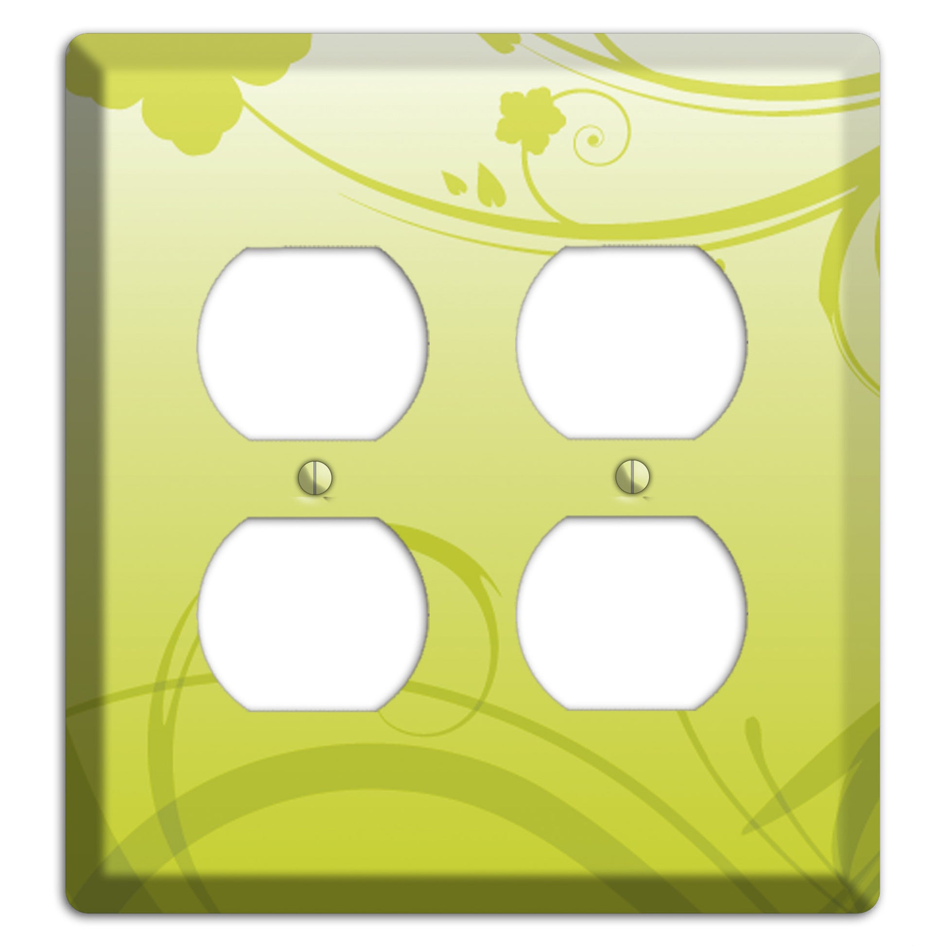 Green Swirls 2 Duplex Wallplate