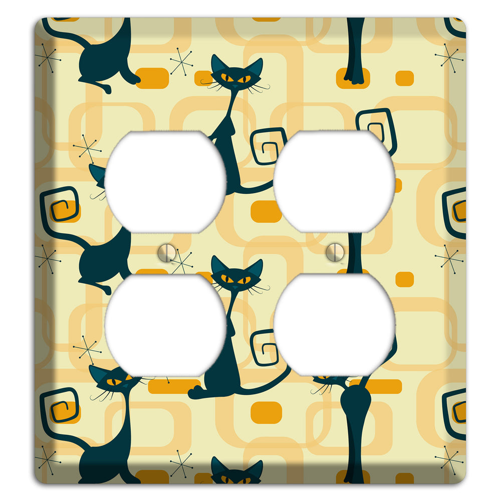 Navy Kitties 2 Duplex Wallplate