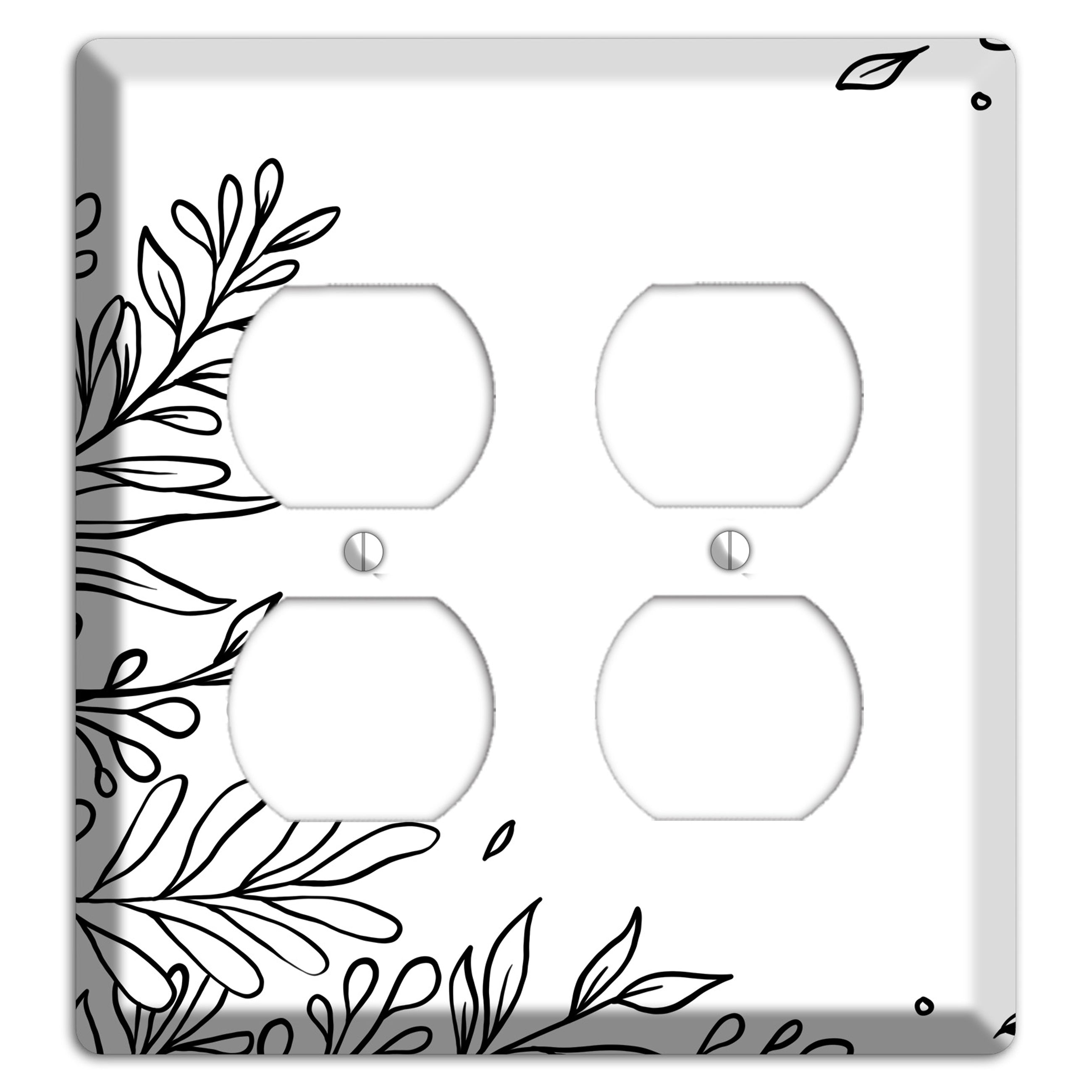 Hand-Drawn Floral 8 2 Duplex Wallplate