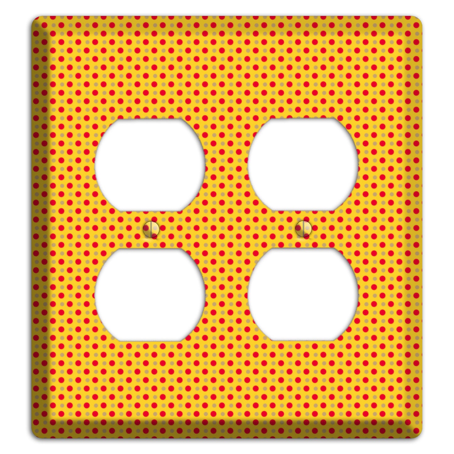 Orange with Maroon Tiny Polka Dots 2 Duplex Wallplate