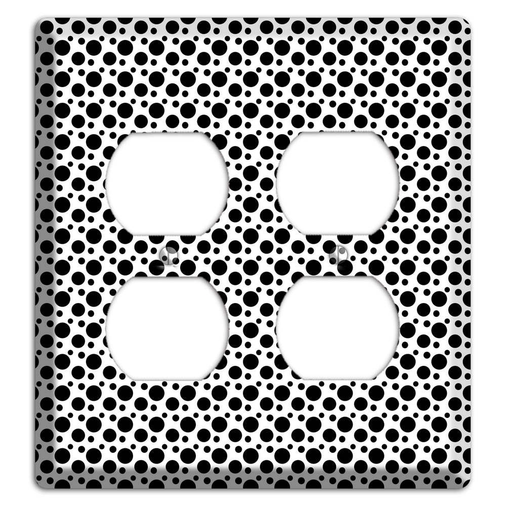 White with Black Small and Tiny Polka Dots 2 Duplex Wallplate
