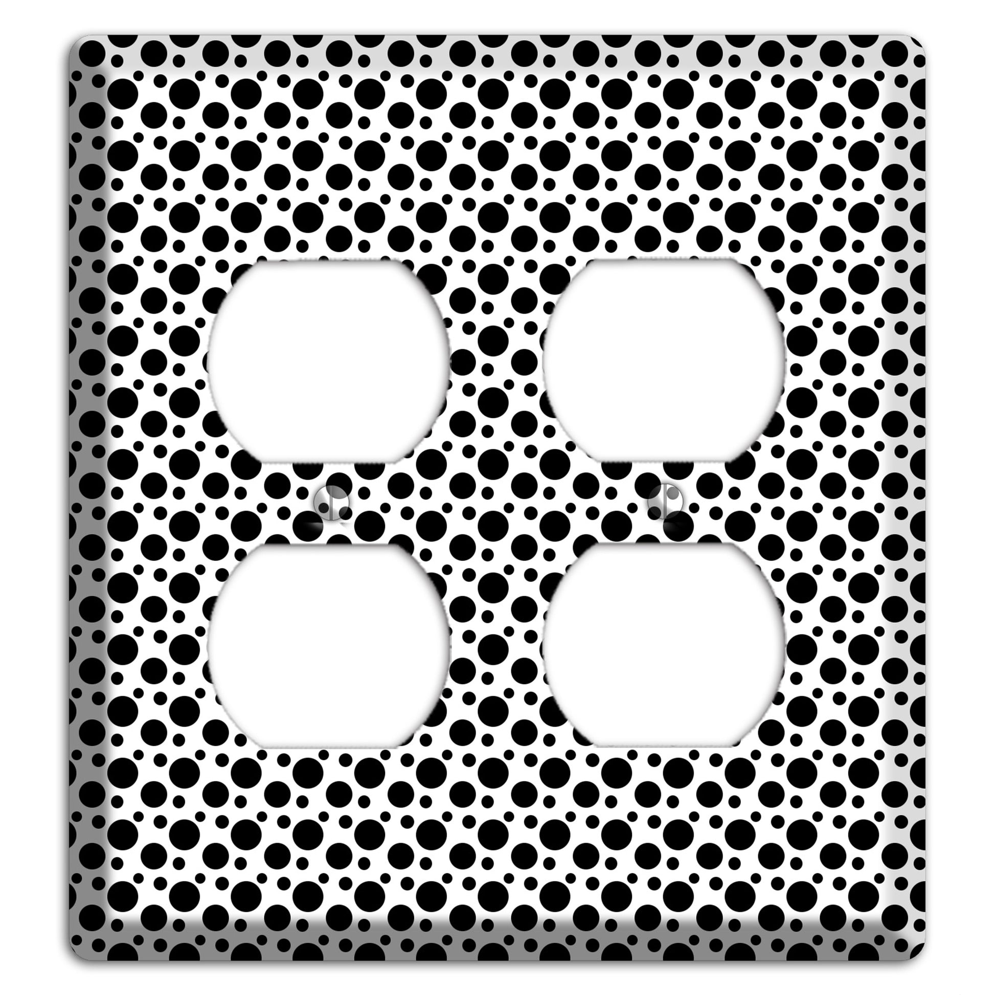 White with Black Small and Tiny Polka Dots 2 Duplex Wallplate