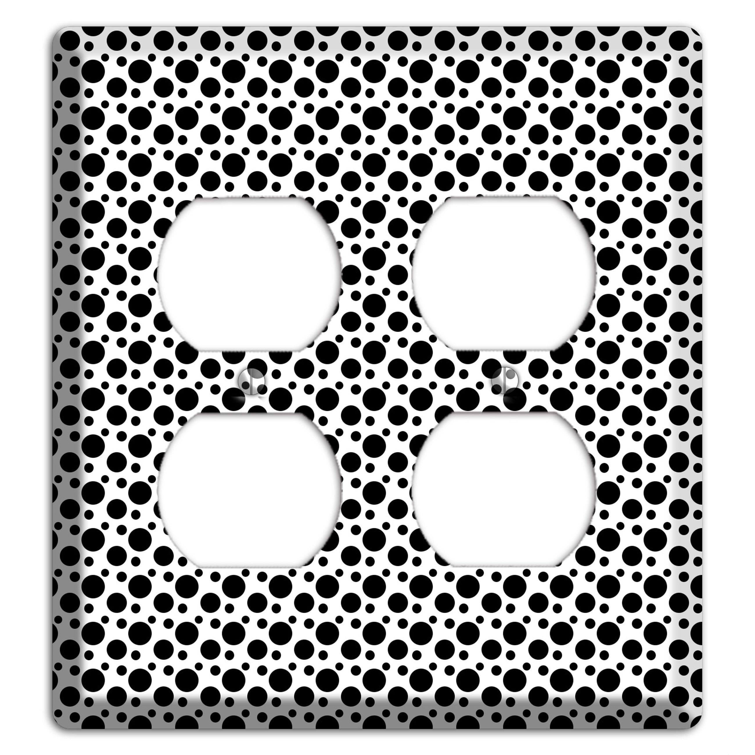 White with Black Small and Tiny Polka Dots 2 Duplex Wallplate
